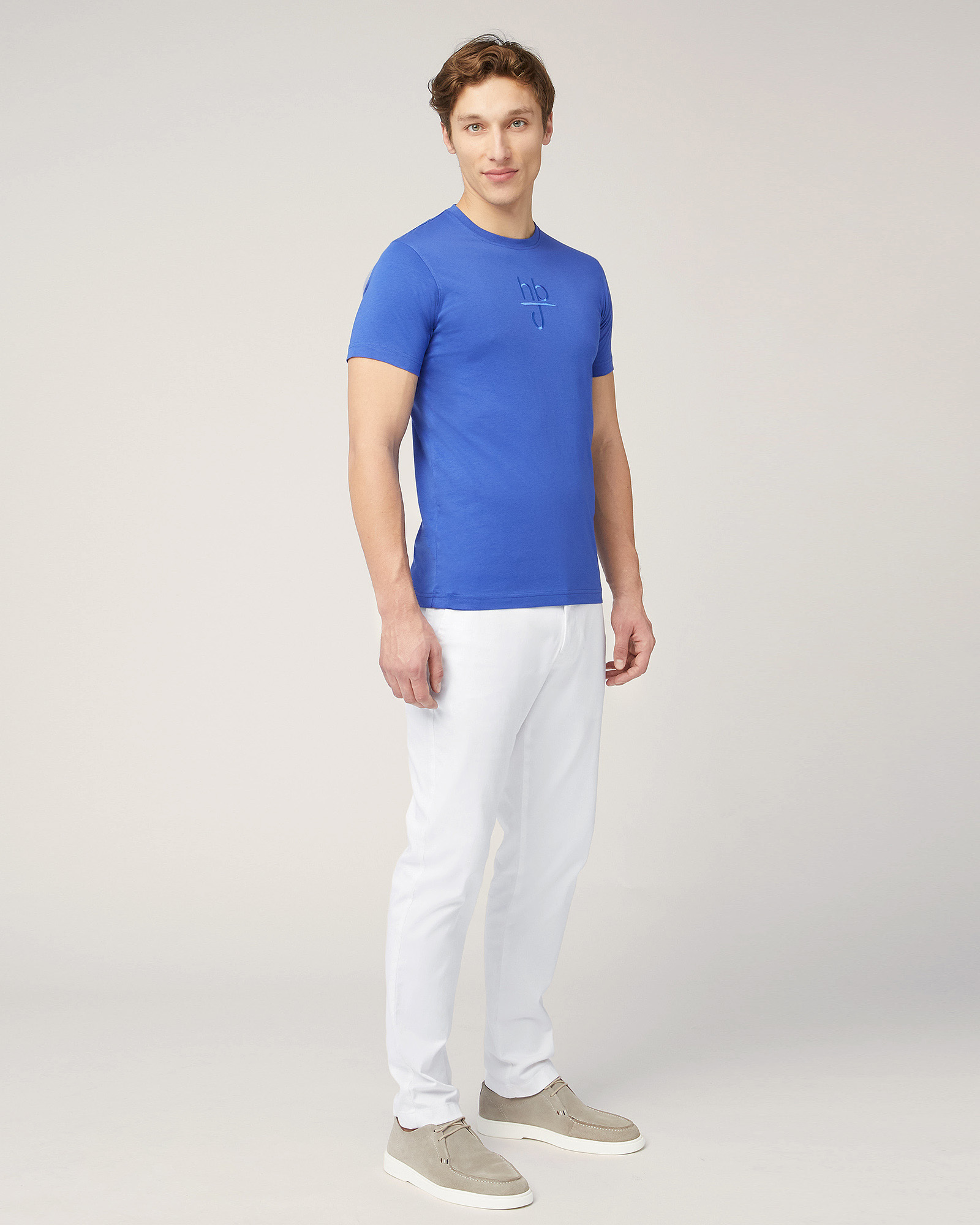 T-Shirt with Maxi Embroidery, Electric Blue, large image number 3