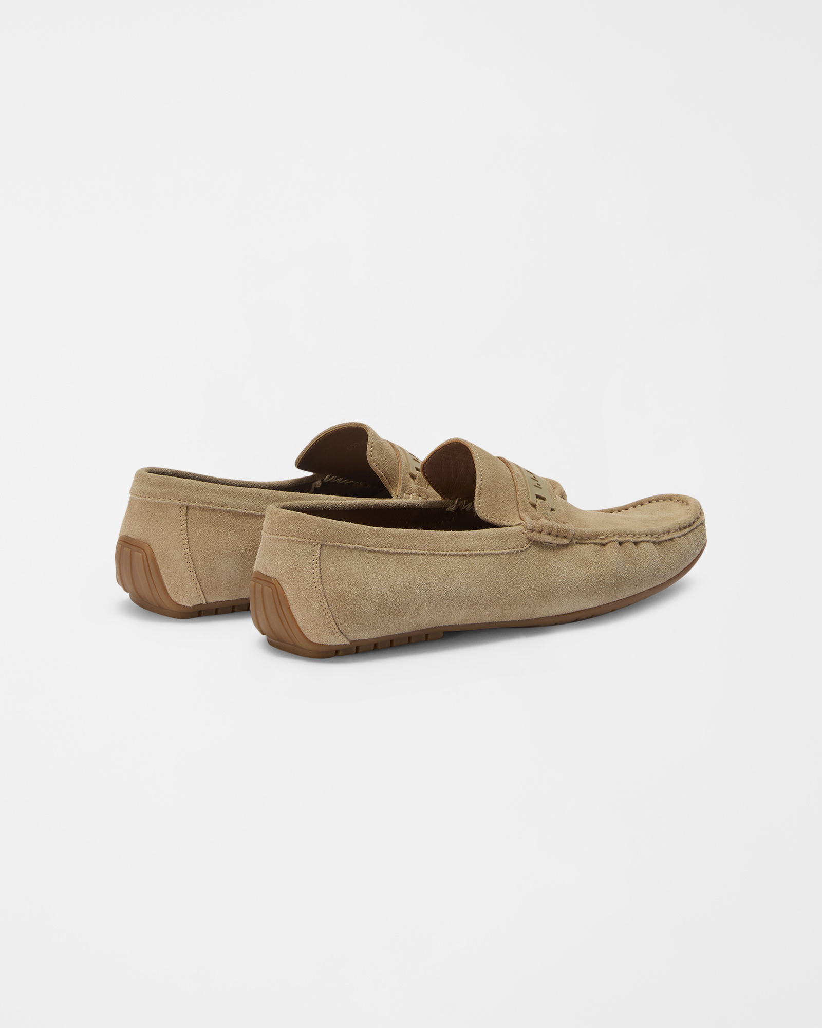 Driver Shoes in Suede con Morsetto Iinciso, Beige, large image number 2