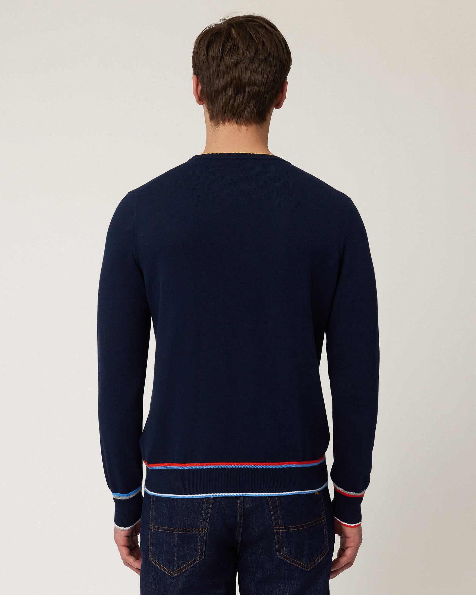 Pullover with Contrasts, Navy Blue, large image number 1