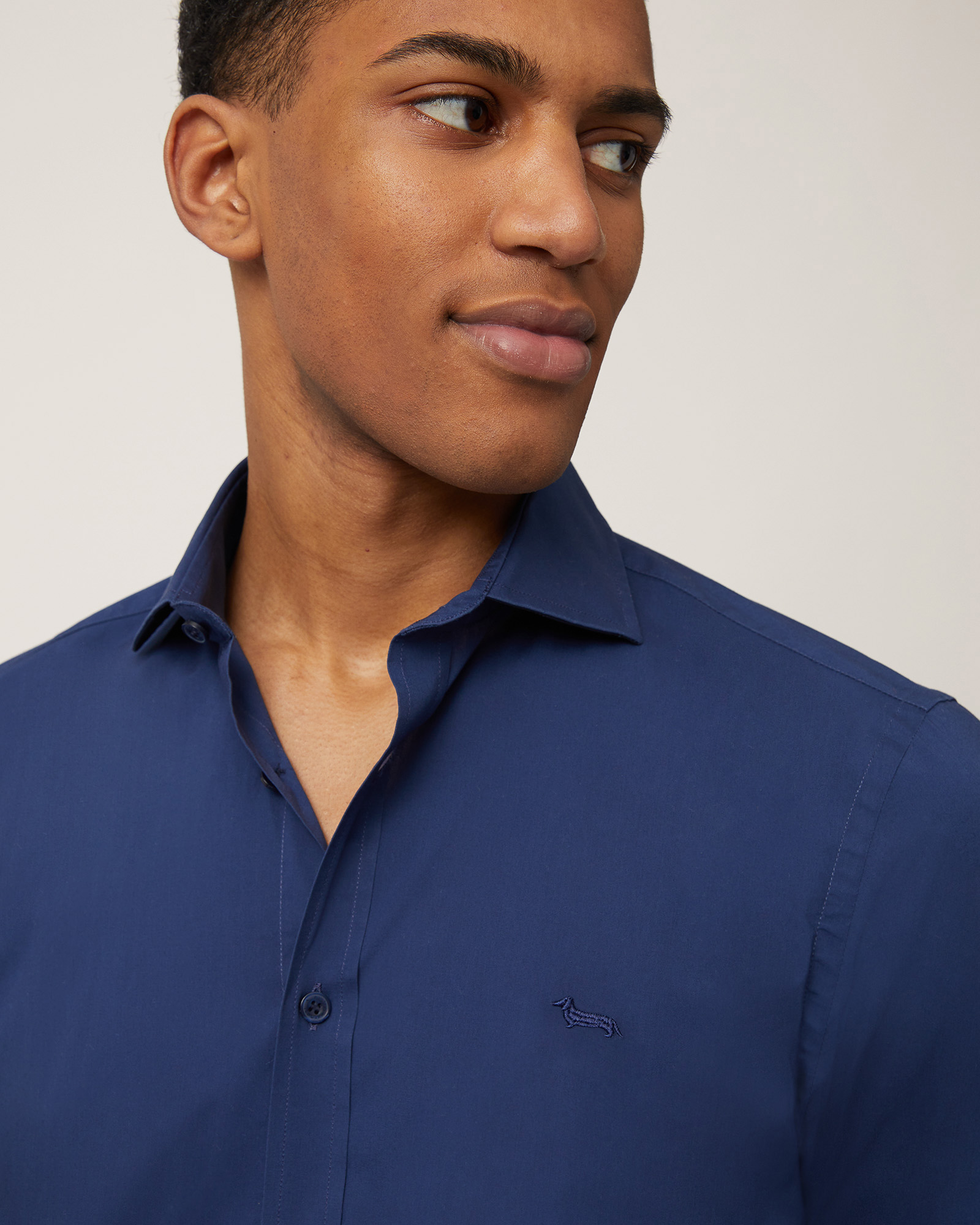 Camicia In Cotone Stretch, Bluette, large image number 2