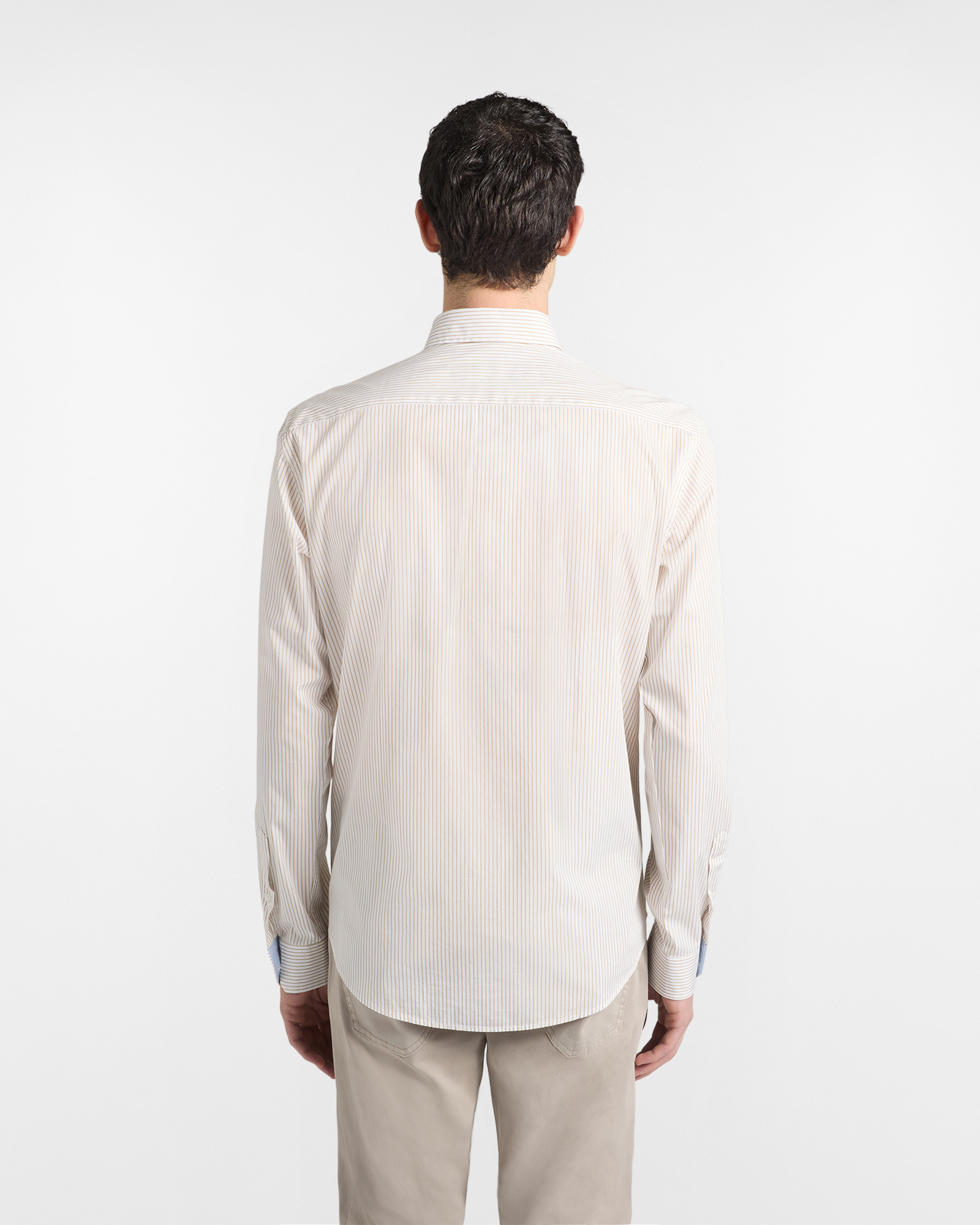 Camisa de rayas de corte ajustado, Beige, large image number 2