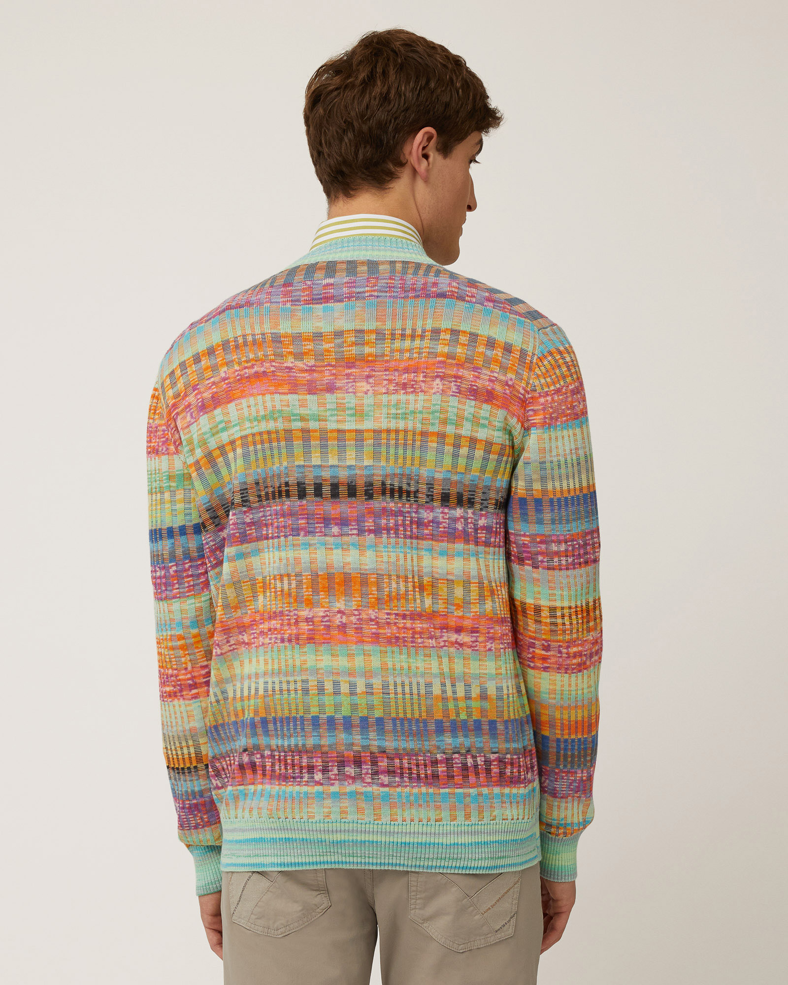 Multicolor Ribbed Cardigan