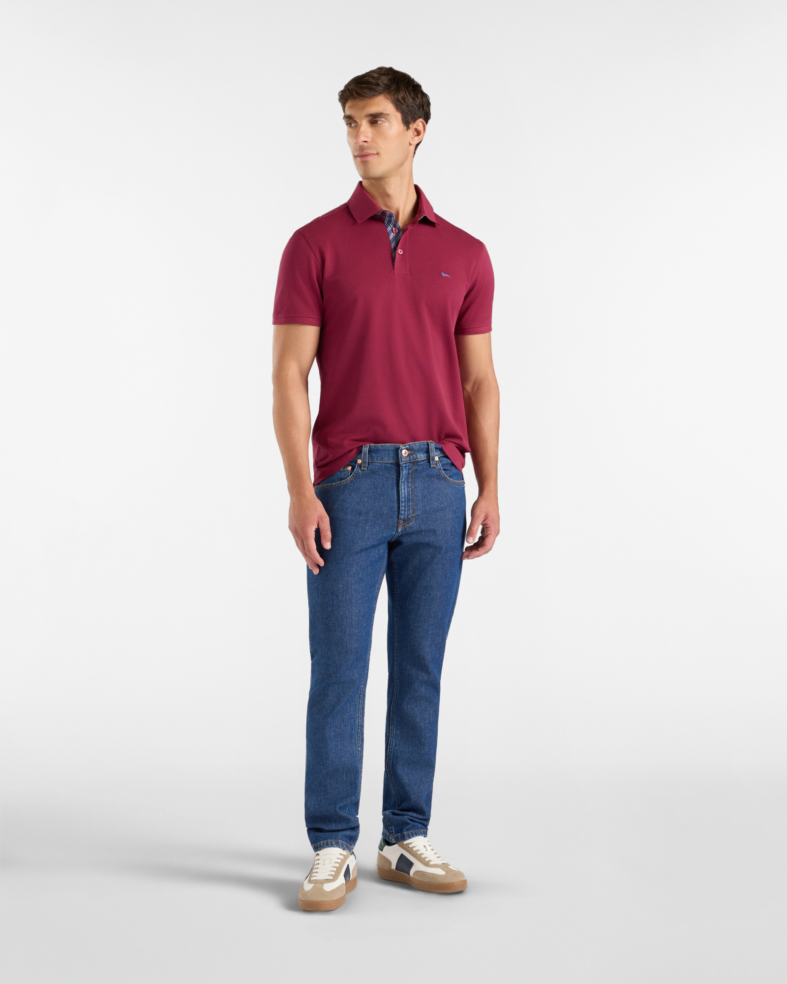 Men's short-sleeve 100% pure cotton piqu&eacute; polo shirt, INDIAN ROSE, large image number 3