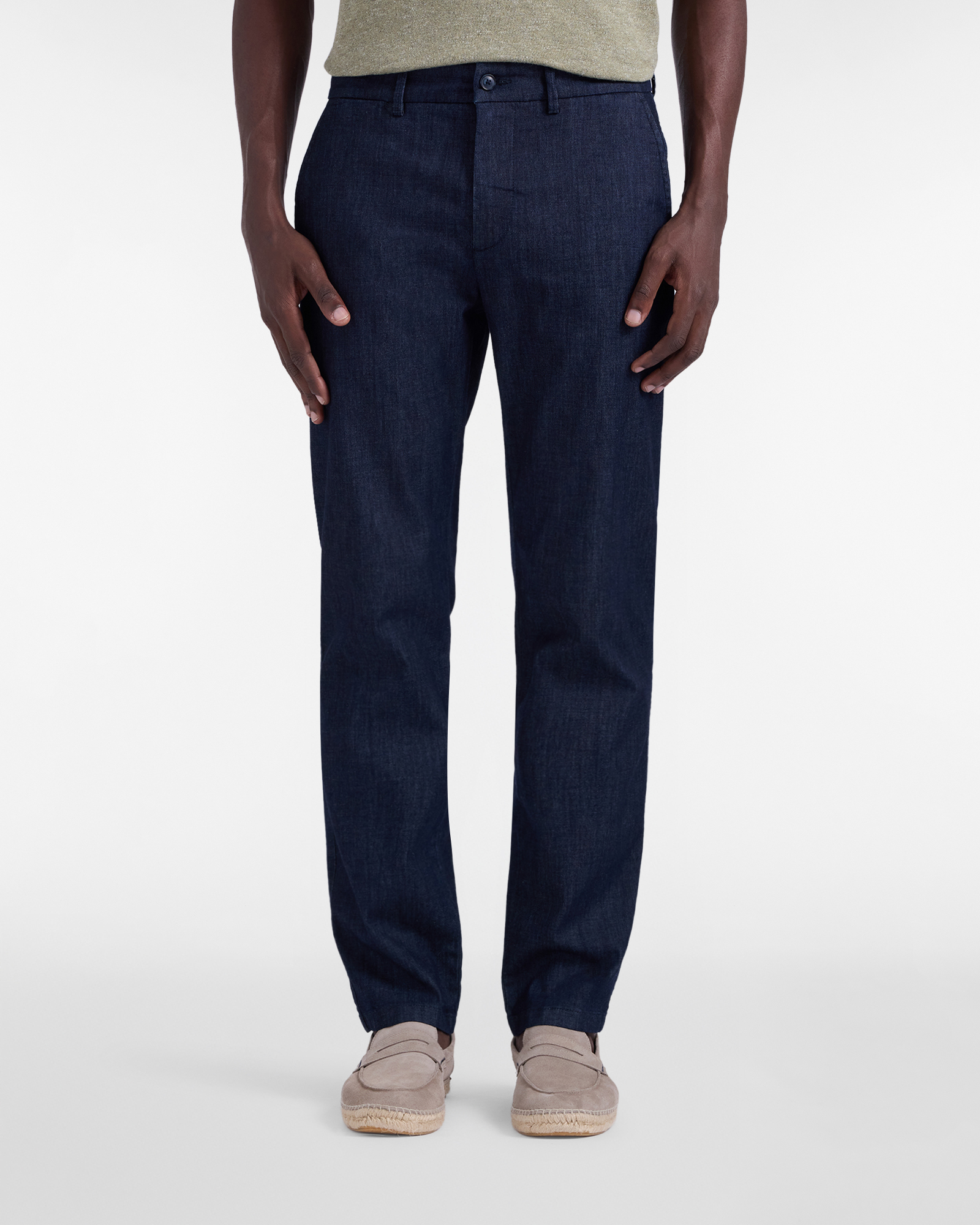 Narrow-fit denim chinos