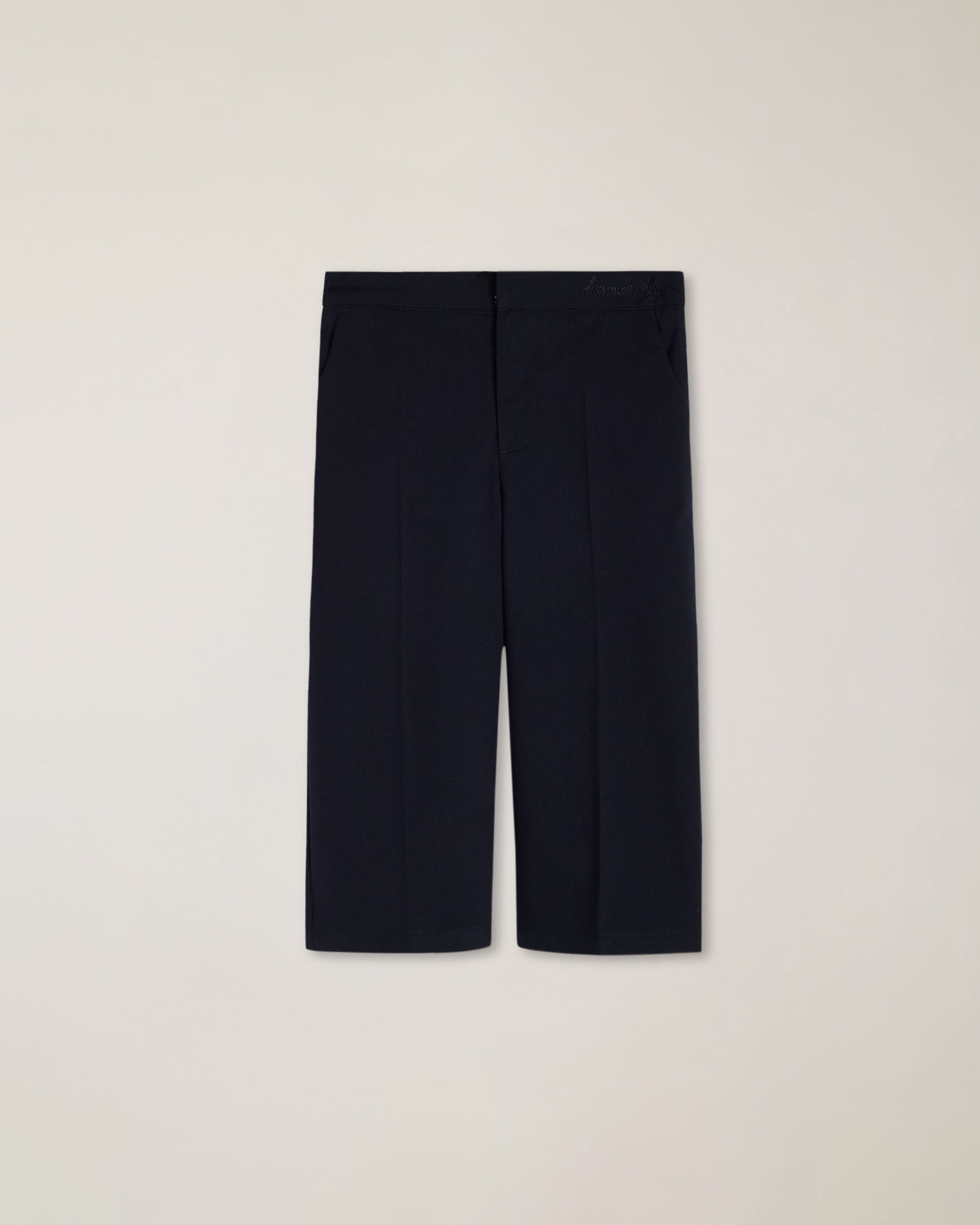 Palazzo cropped trousers with tone-on-tone logo embroidery