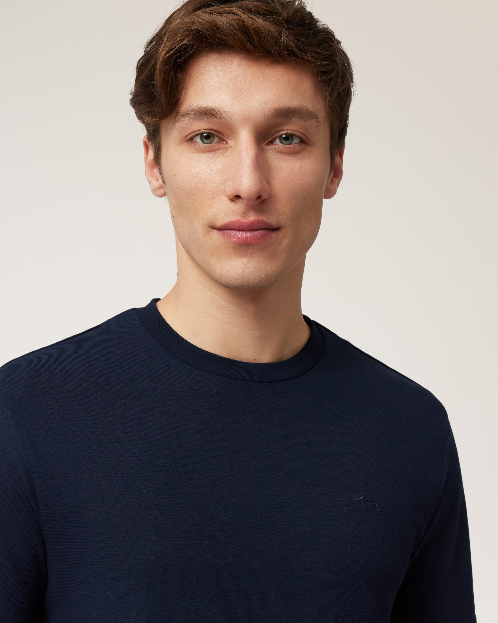 Crepe jersey T-shirt, Navy Blue, large image number 2