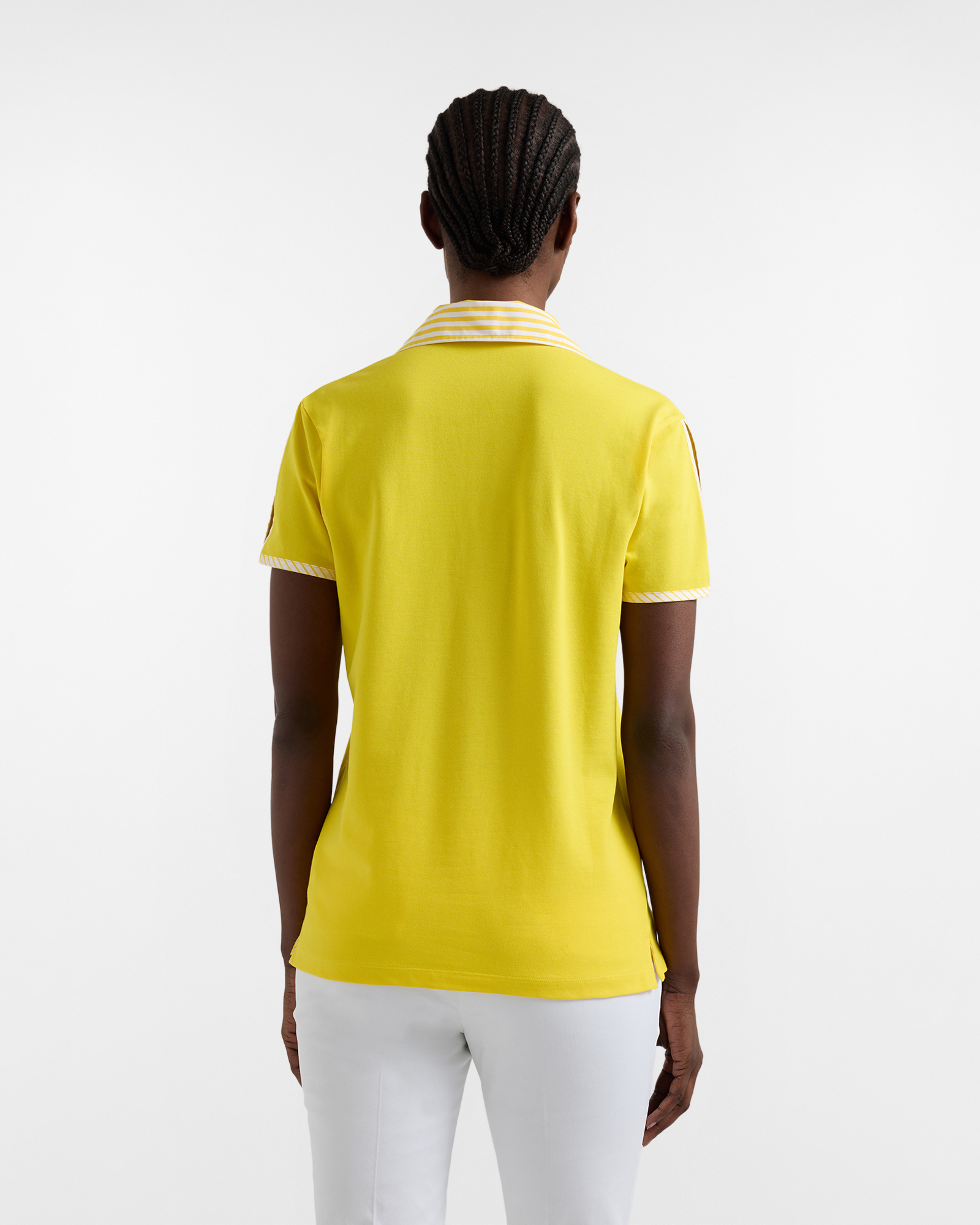 Women's polo shirt with striped "Sorbet" details