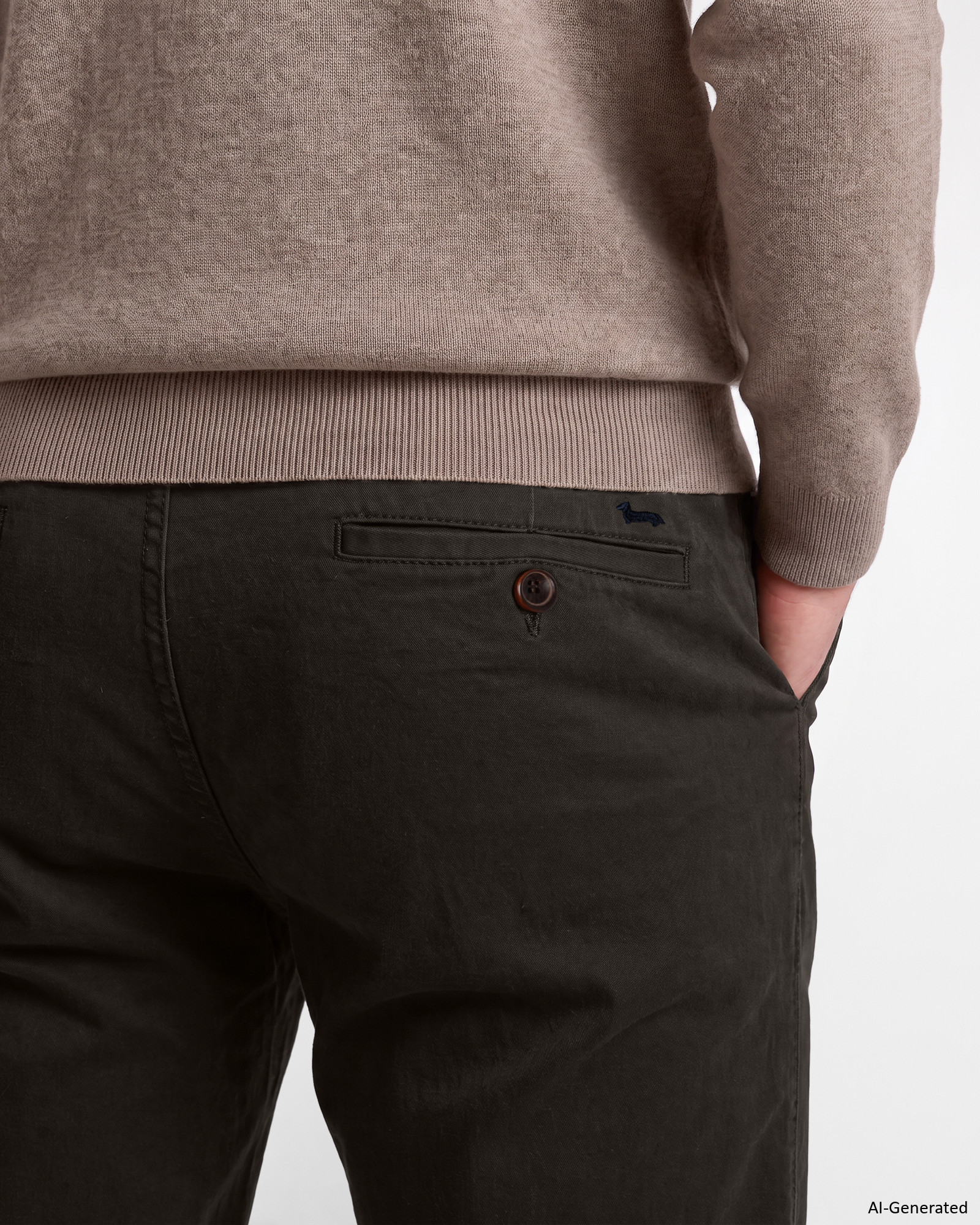 Pantalone Chino Uomo in cotone stretch Slim Fit, MARRONE SCURO, large