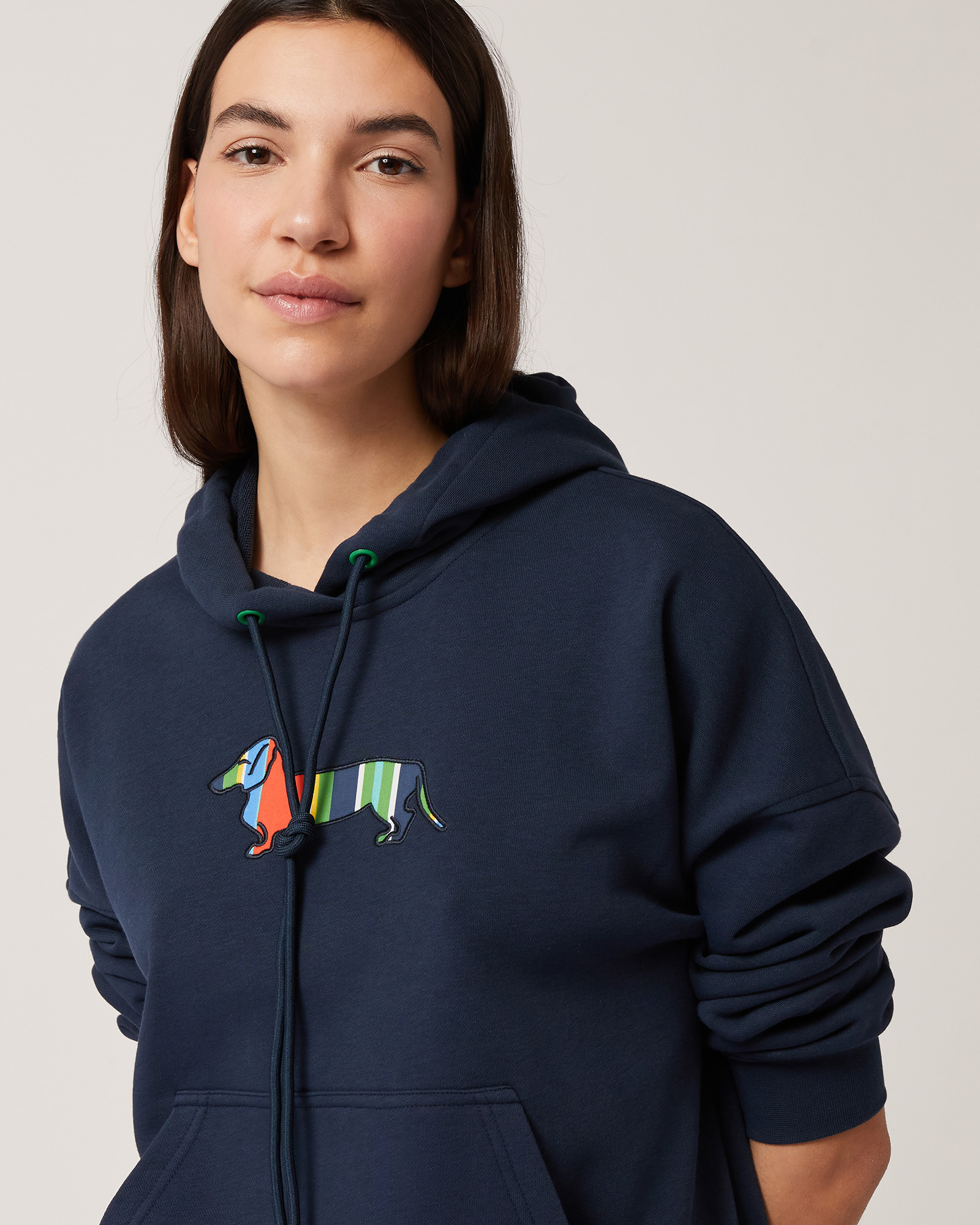 Hoodie with Dachshund, Navy Blue, large image number 2