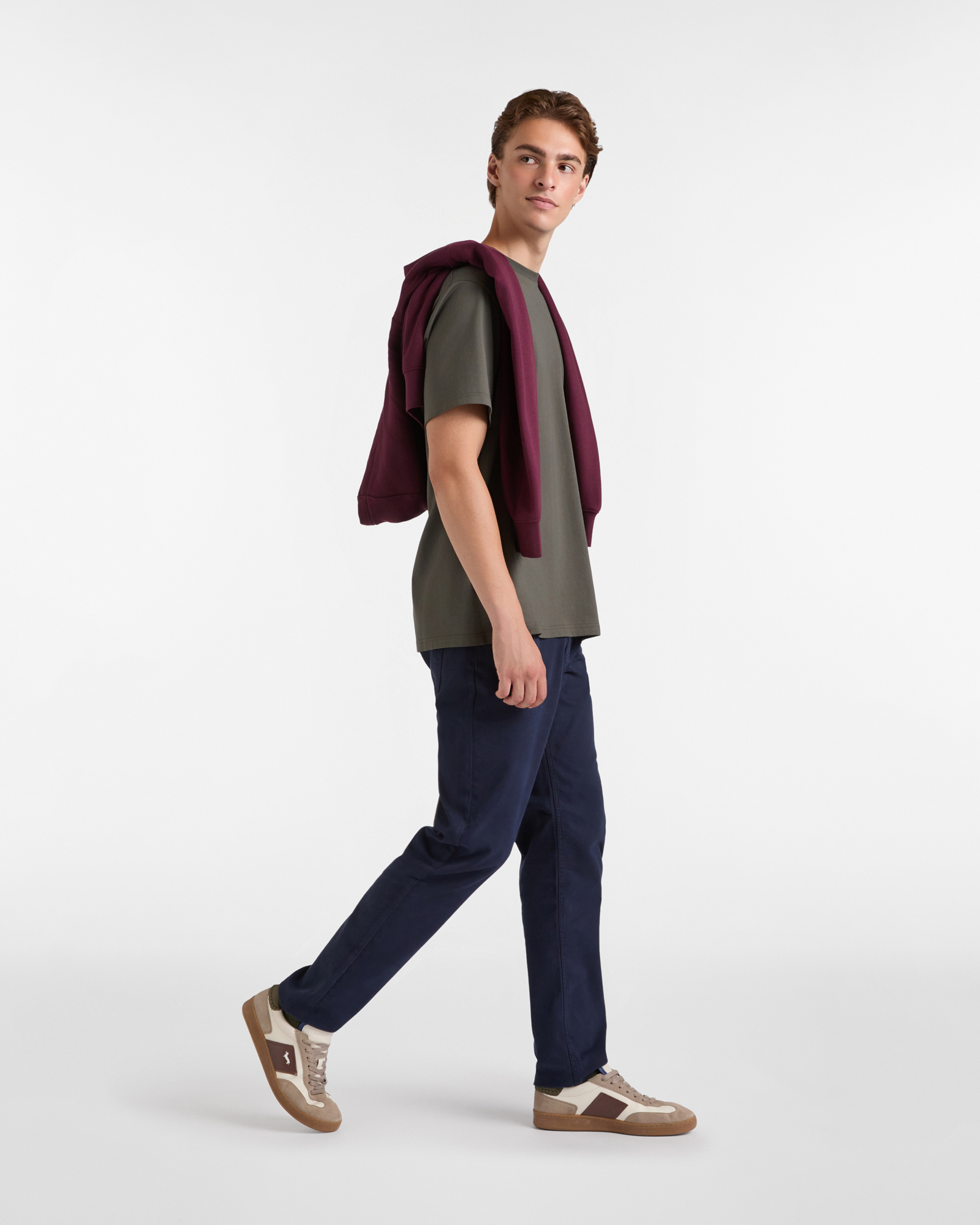 Five-Pocket Narrow Pants, Navy Blue, large image number 3