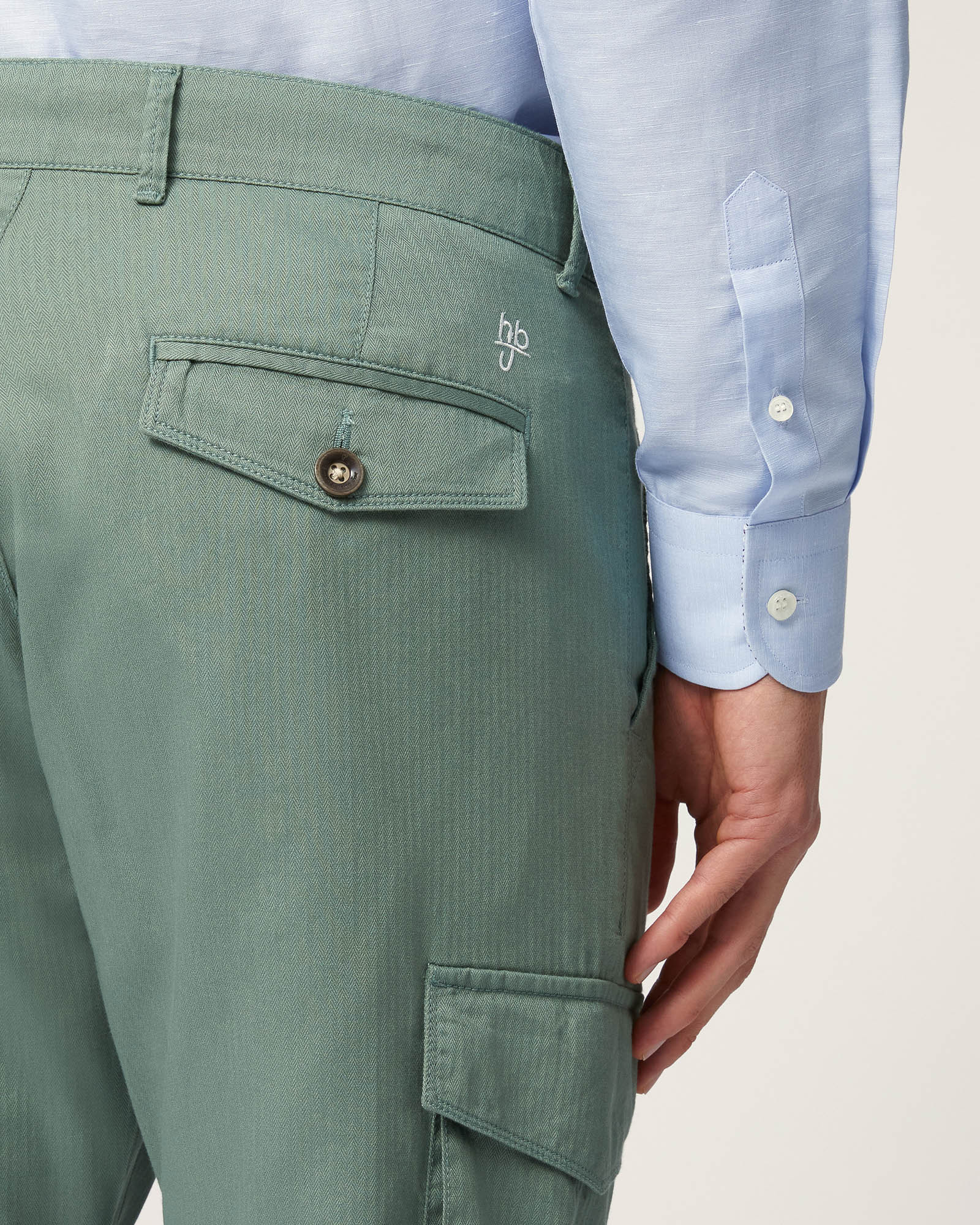 Chino Pants With Cargo Pockets, Moss Green, large image number 2