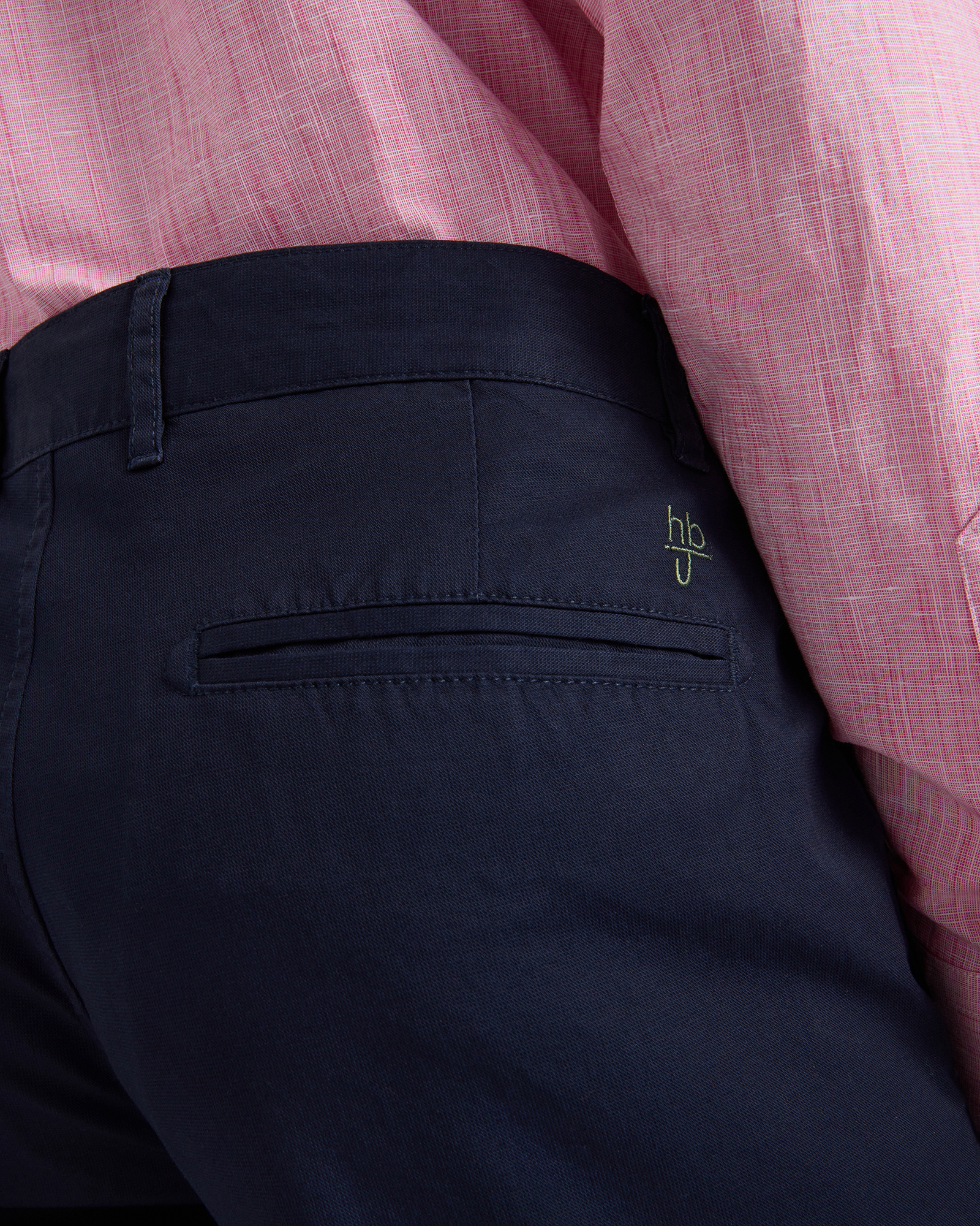 Chino Uomo Narrow in Tessuto Dobby, Blu scuro, large image number 2