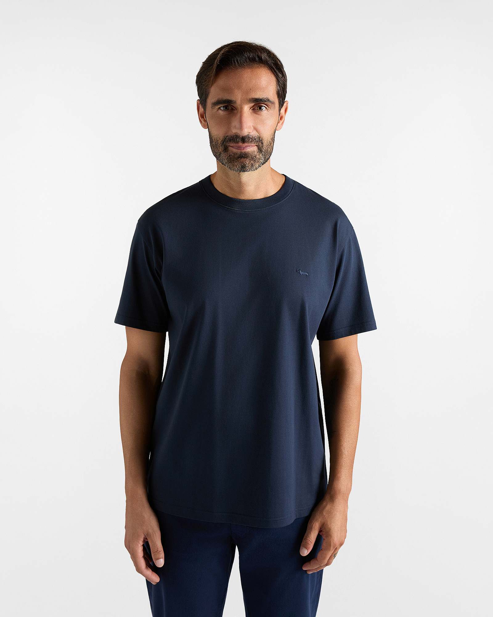 Men's relaxed-fit T-shirt in 100% pure cotton, NAVY BLUE, large image number 0