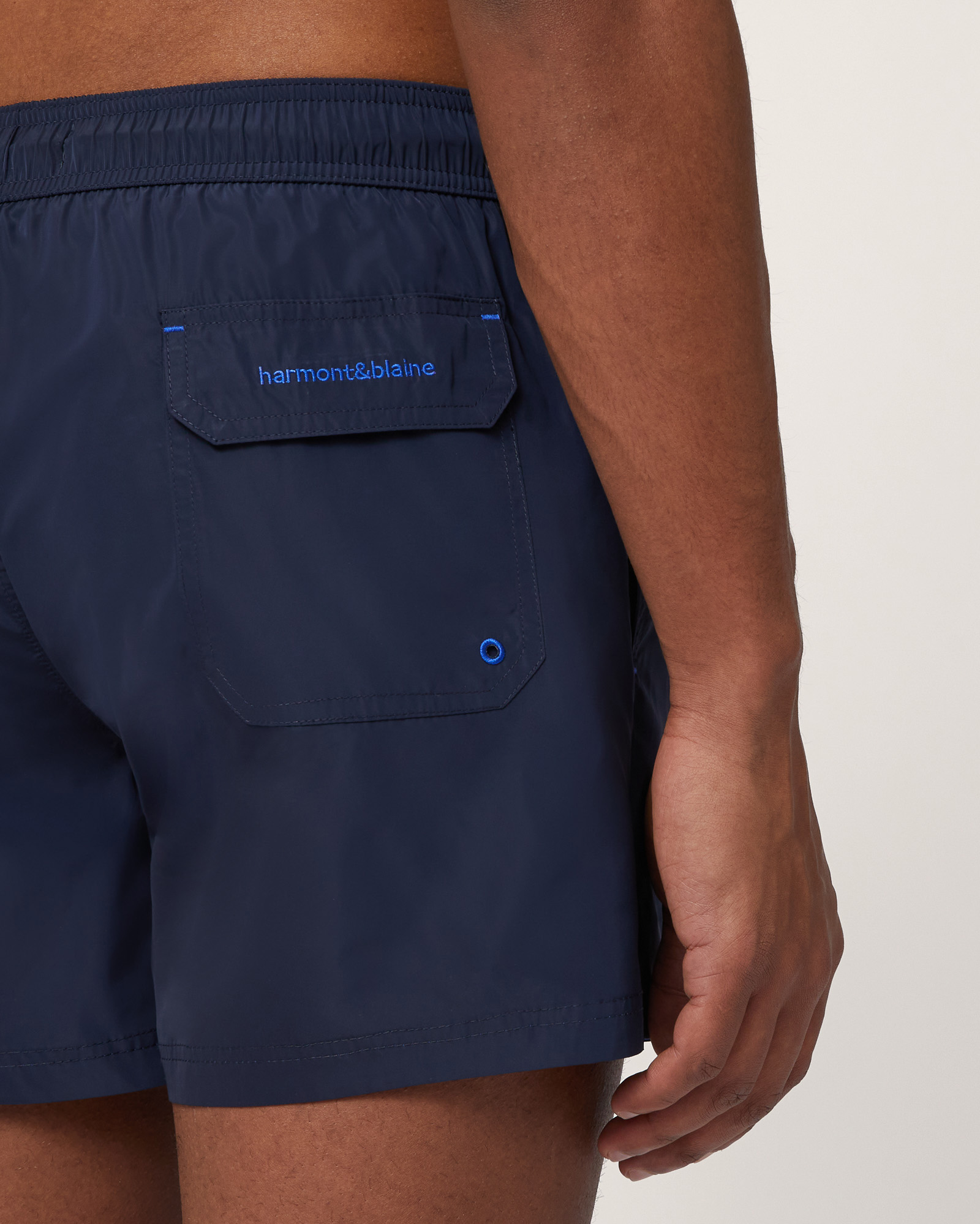 Swim Trunks with Dachshund, Navy Blue, large image number 2