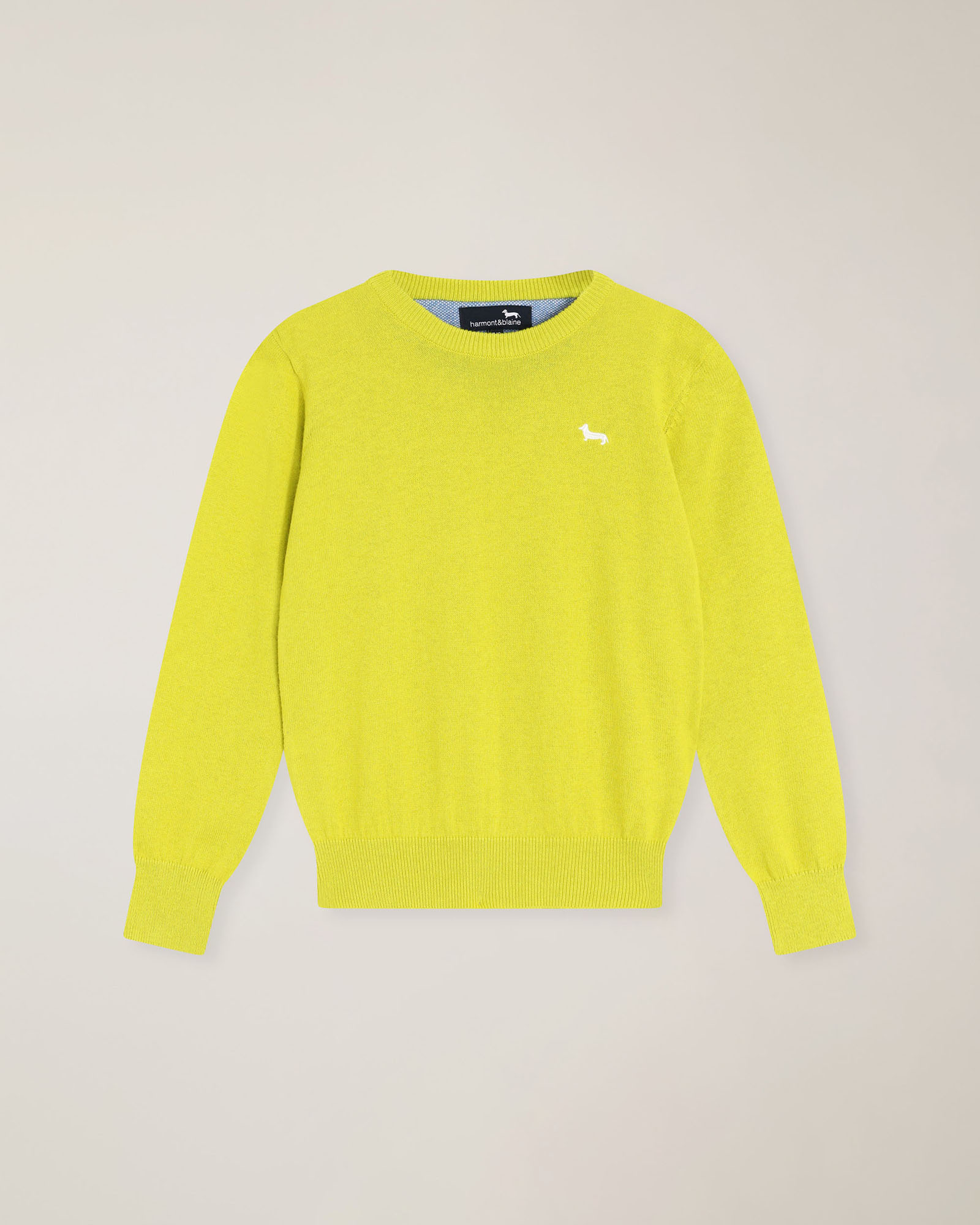 Crewneck sweater with embroidered logo, Green, large