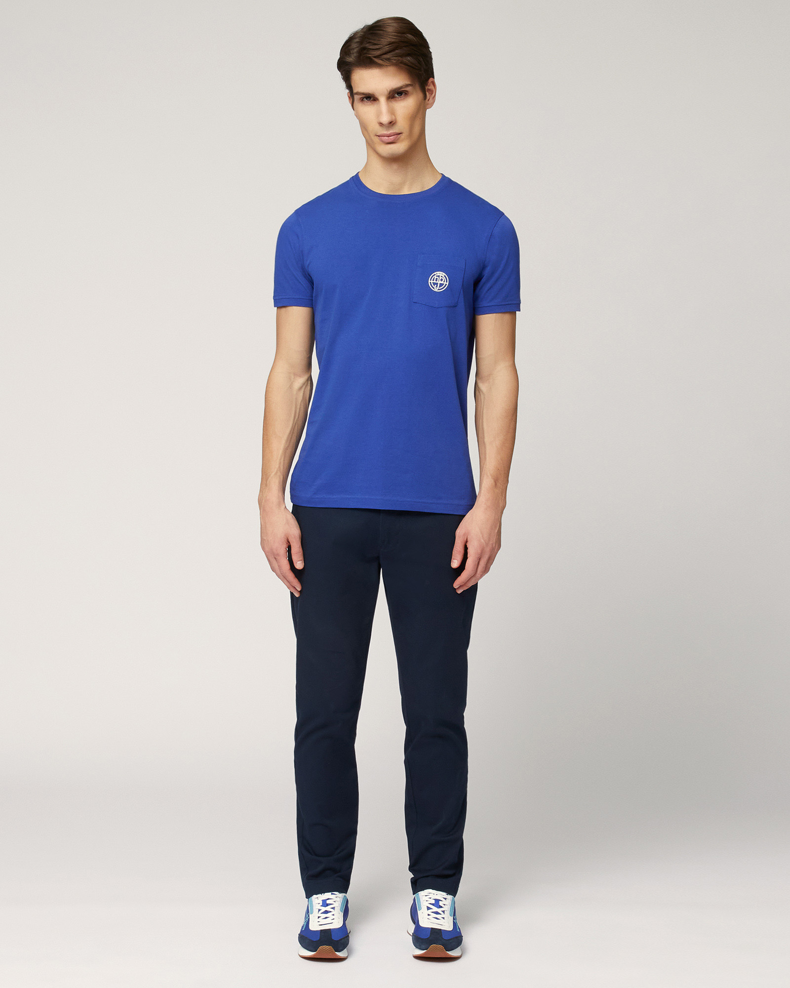 T-Shirt with Branded Pocket, Electric Blue, large image number 3