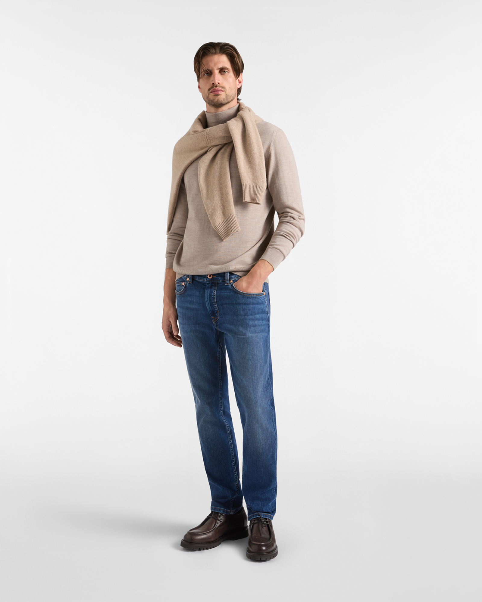 BASIC MERINO TURTLE NECK, TAUPE, large image number 3