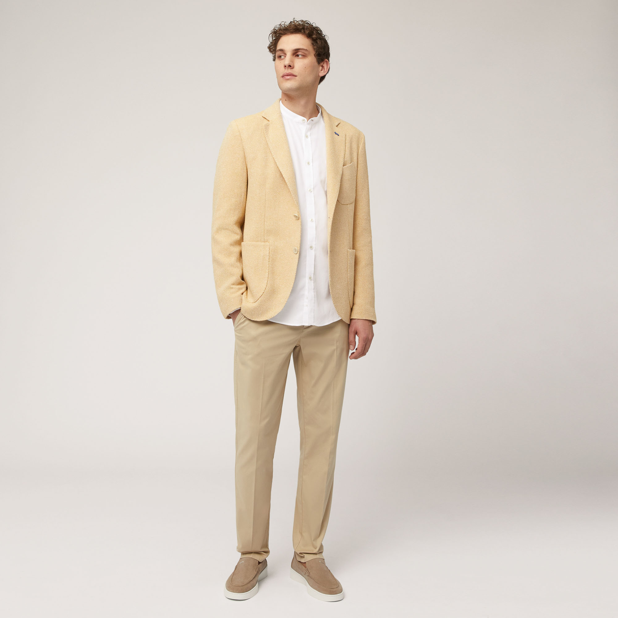 Narrow Fit Chino Pants, Beige, large image number 3