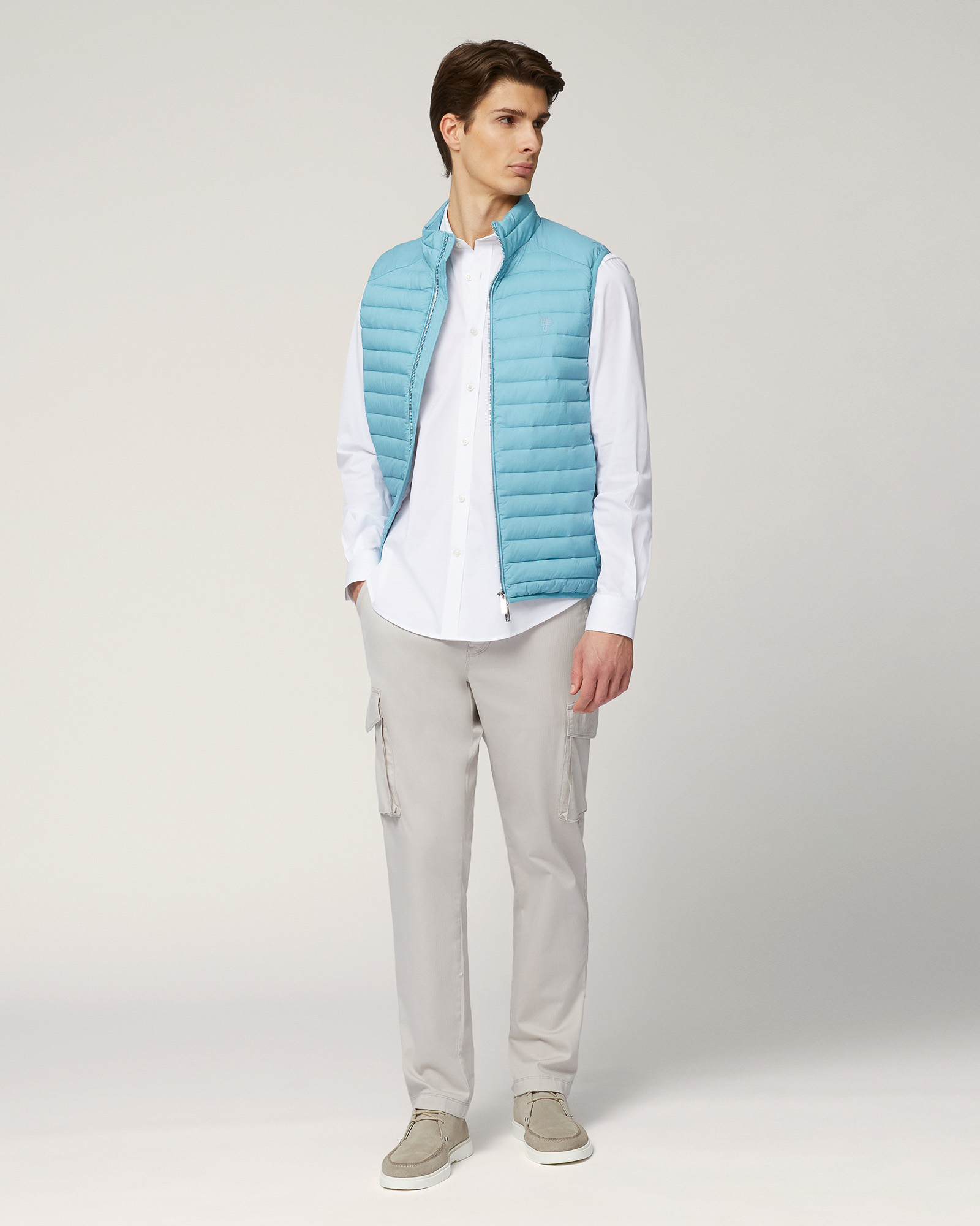 Quilted Nylon Vest, Peacock Green, large image number 3