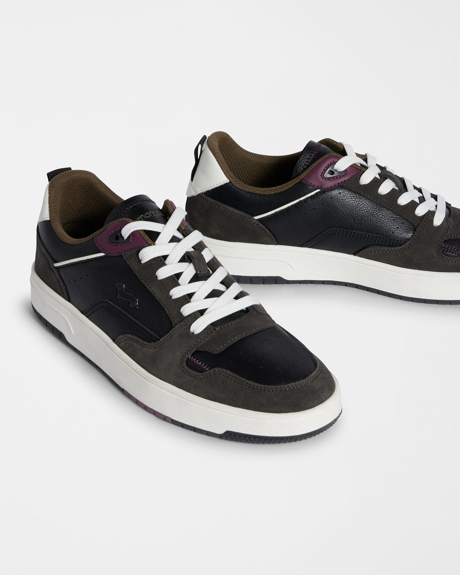 Zapatillas de estilo urbano en cuero y ante, Gris, large image number 3