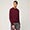 Pullover Girocollo Con Toppe Sui Gomiti, Rosso Scuro, swatch