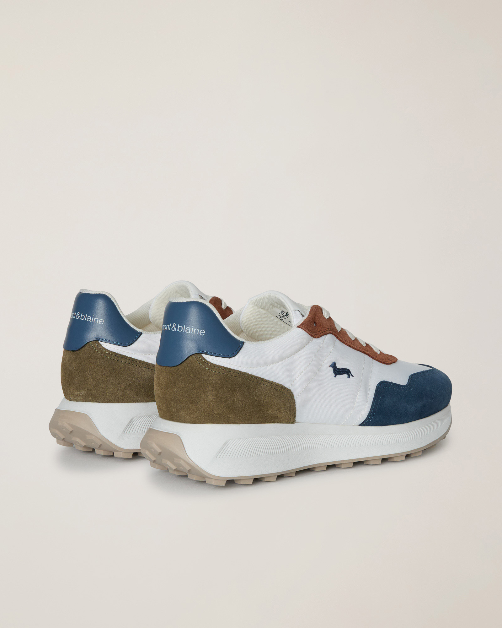 Sneaker with two-tone sole, Navy/Cream, large image number 2
