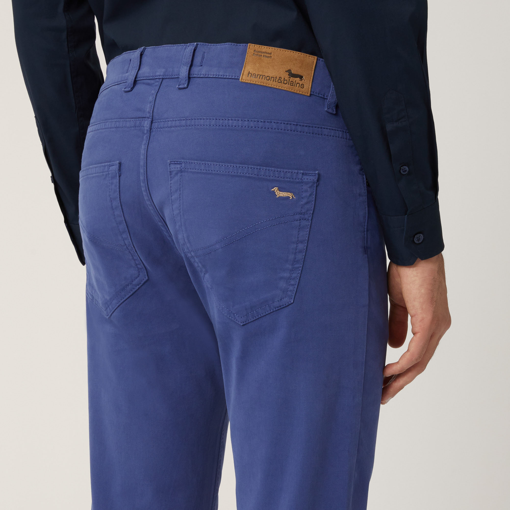 Pantalone Cinque Tasche In Cotone Stretch Elevated Utility, Blu Chiaro, large image number 2