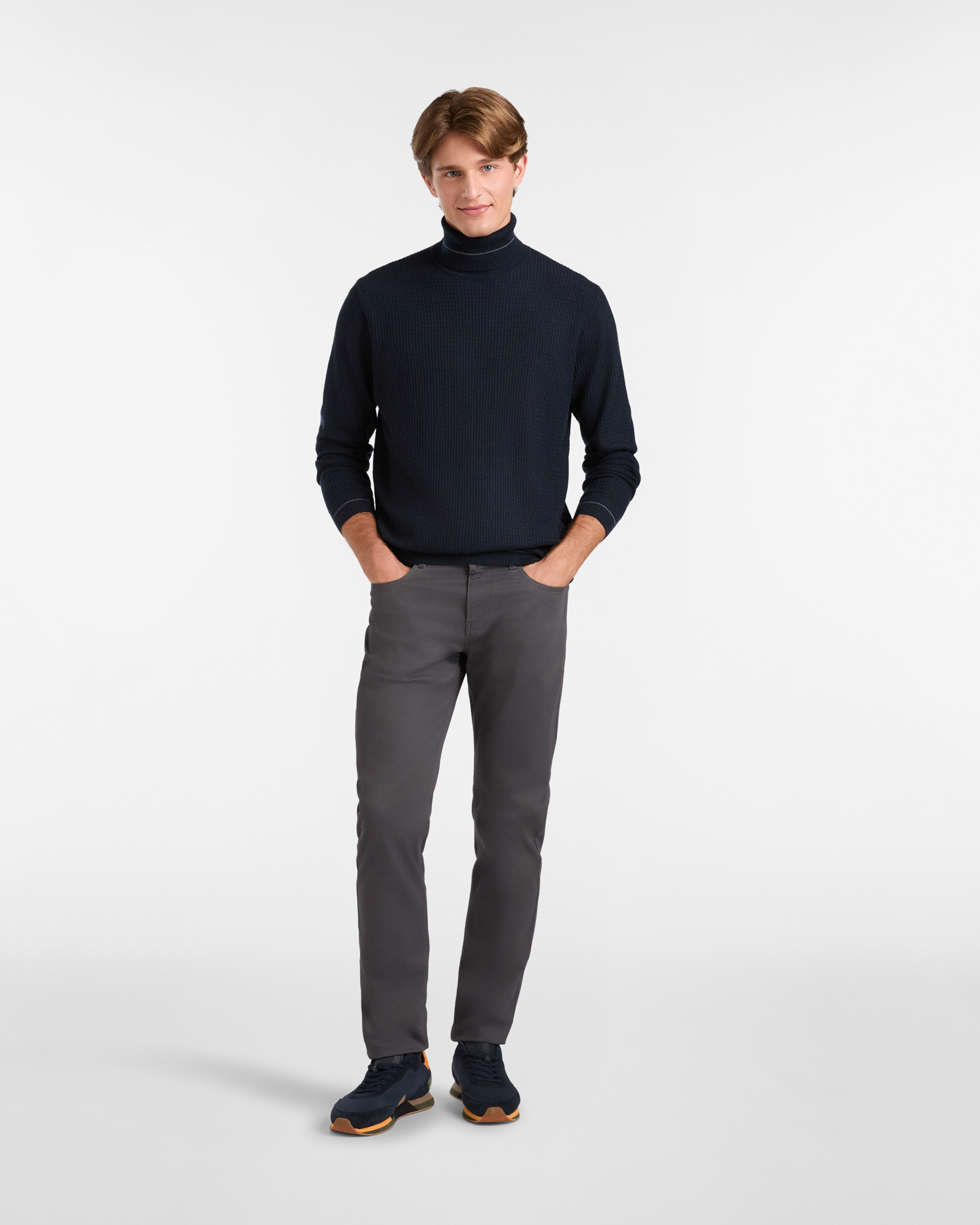 Dolcevita con Lavorazione Testurizzata, Blu Scuro, large image number 3