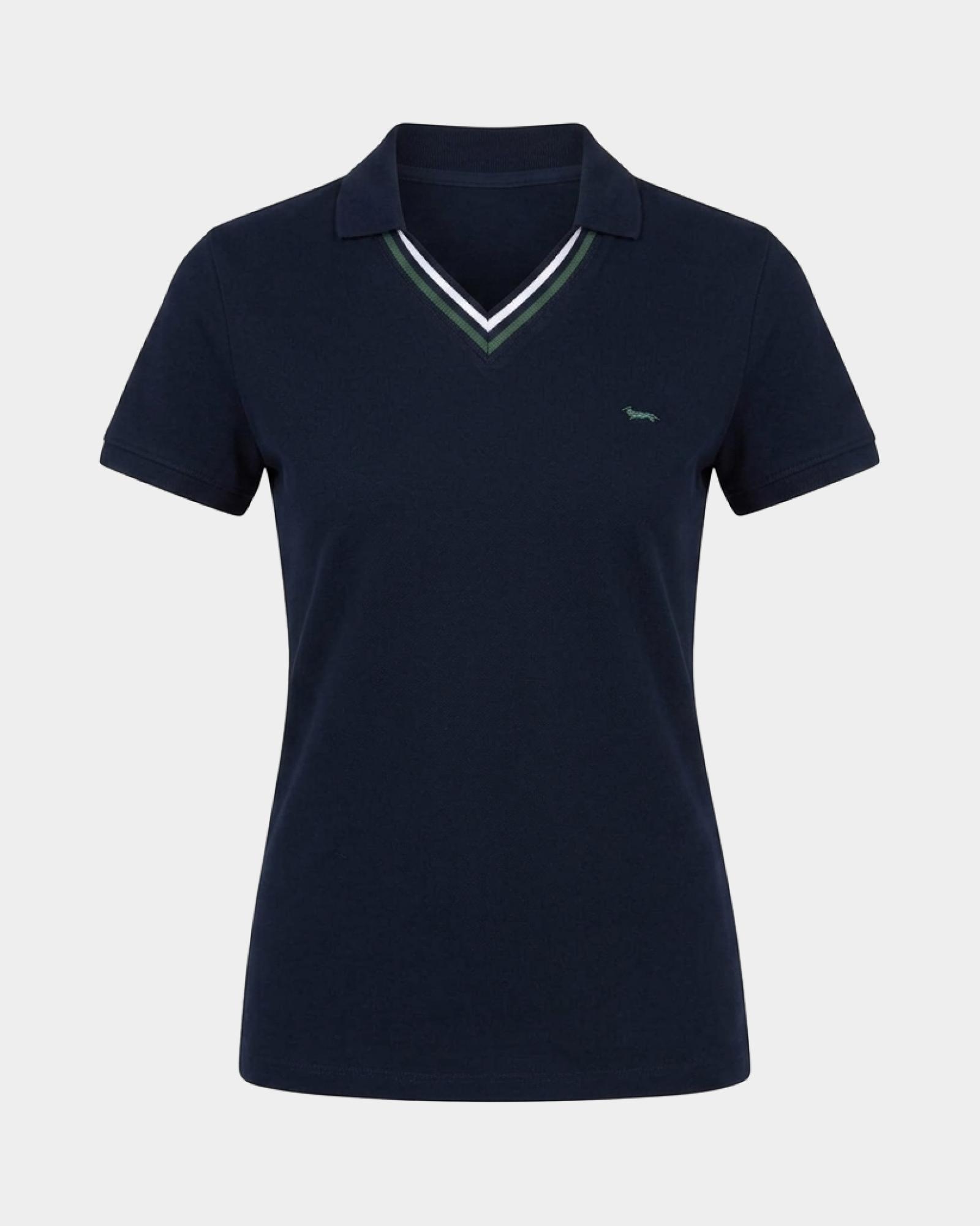 Women's short-sleeve  stretch cotton, BLUE, large