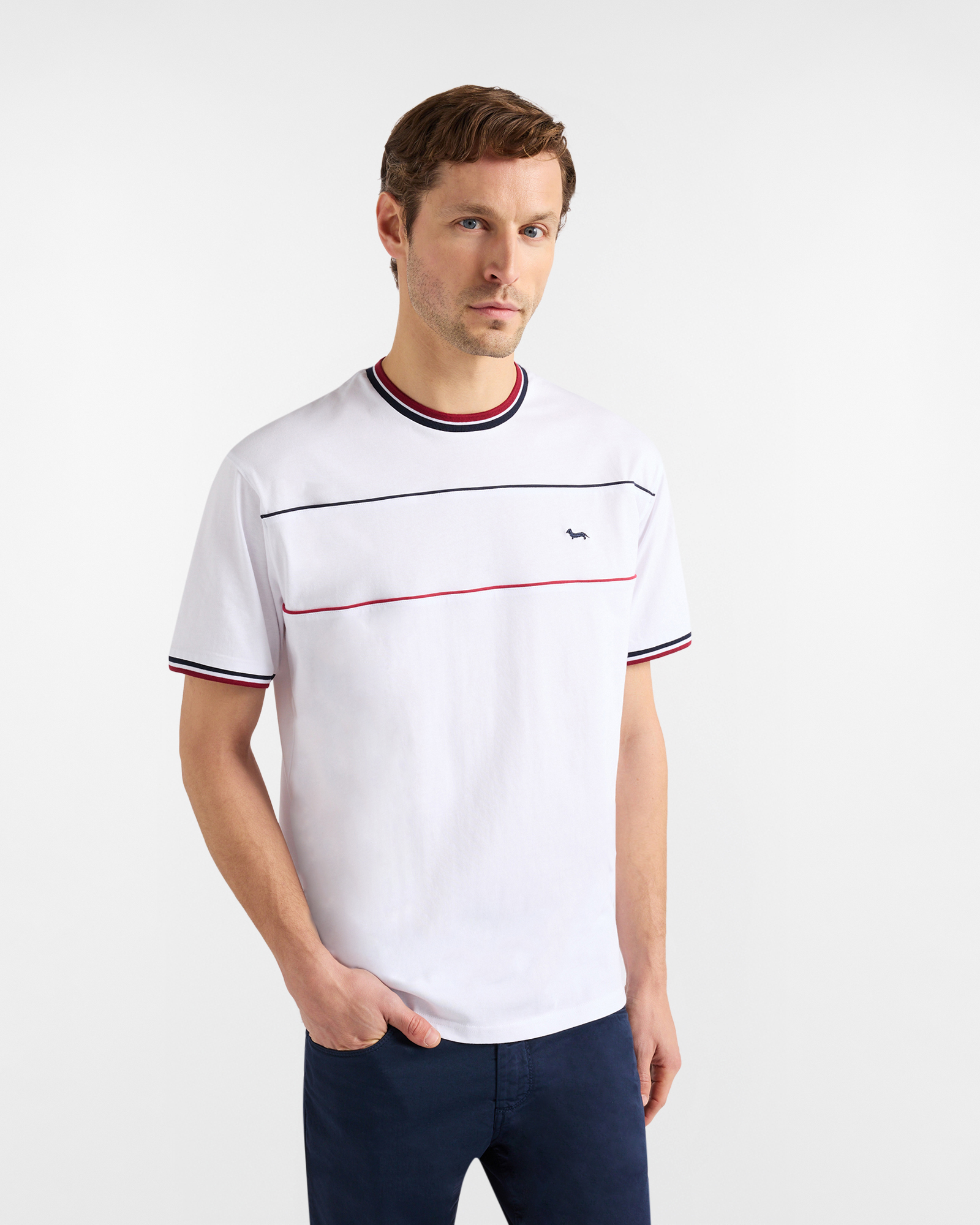 Relaxed-fit T-shirt with piping