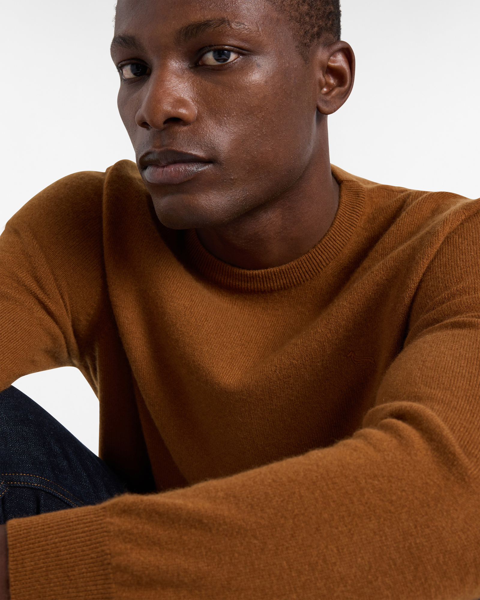 Pullover Girocollo In Cashmere, Cuoio, large image number 2