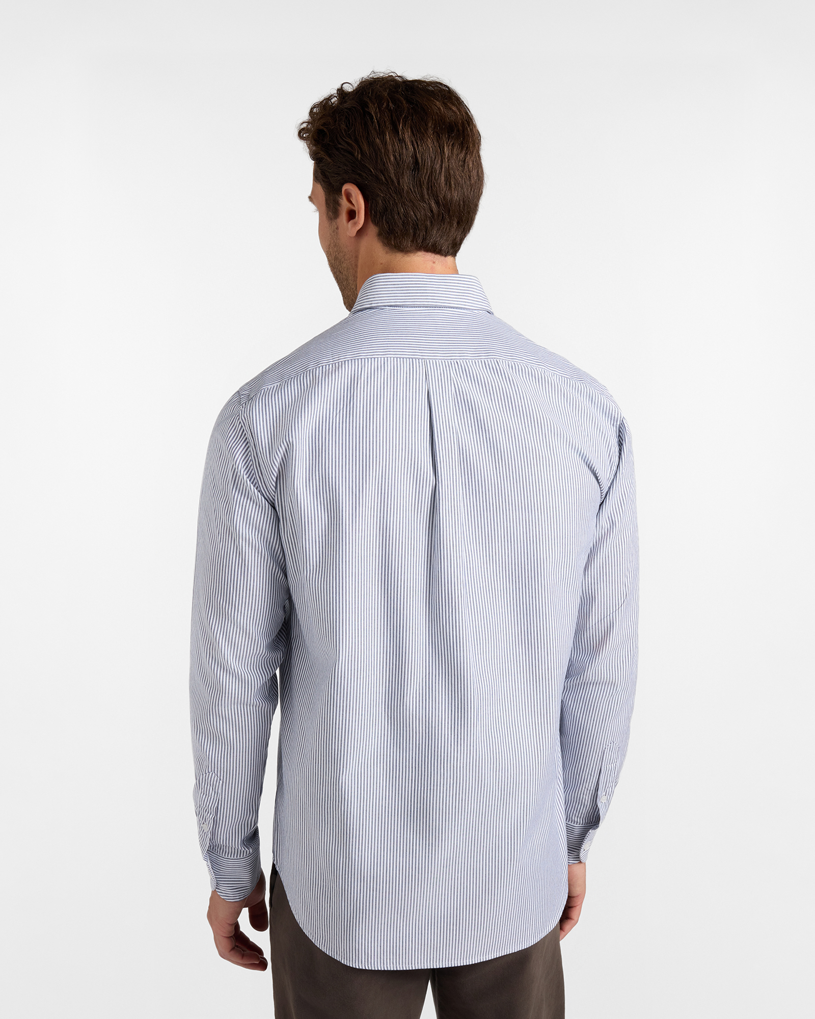 Men's regular-fit yarn-dyed Oxford shirt with stripe, NAVY BLUE, large image number 2