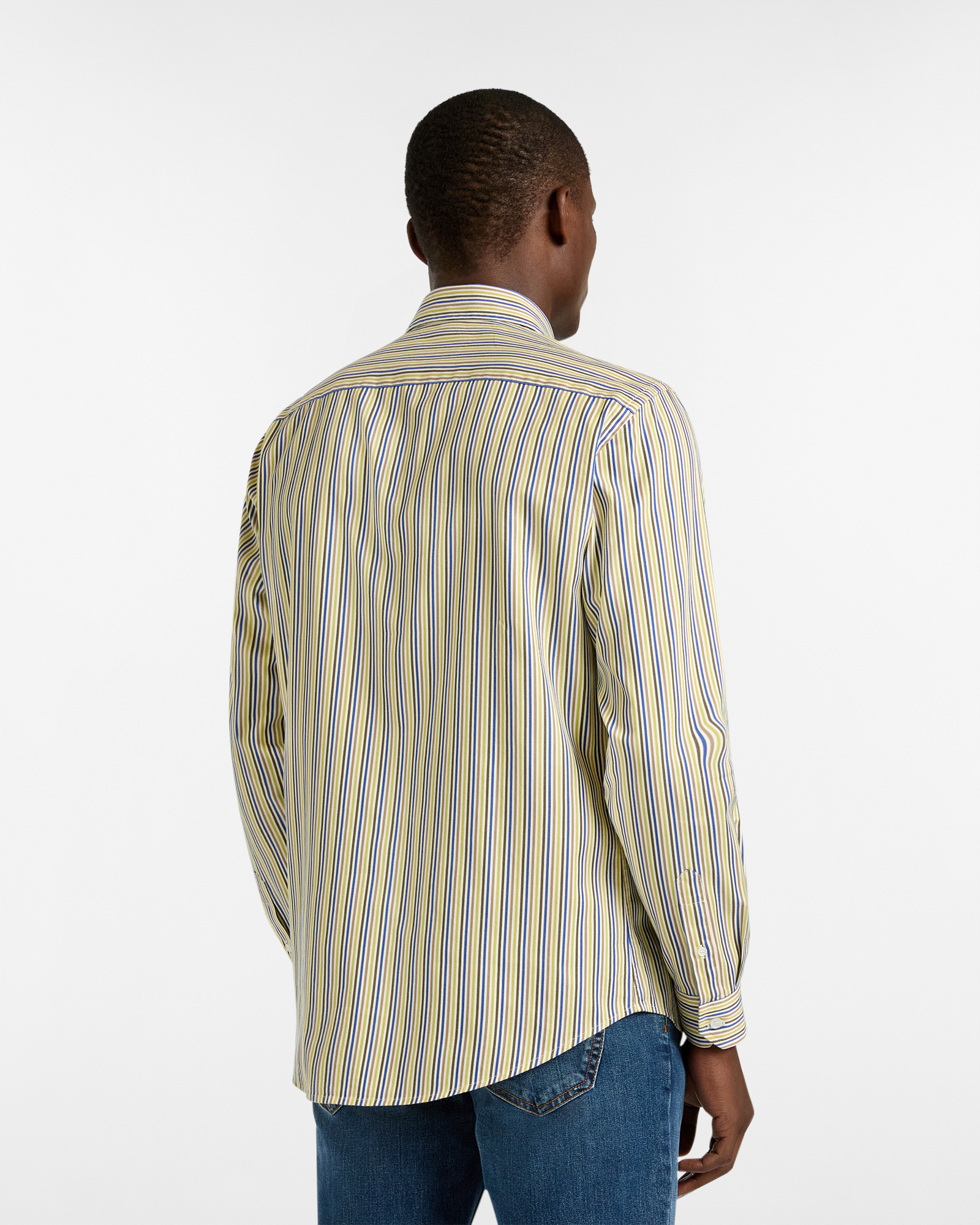 Narrow Striped Shirt, Green, large image number 1