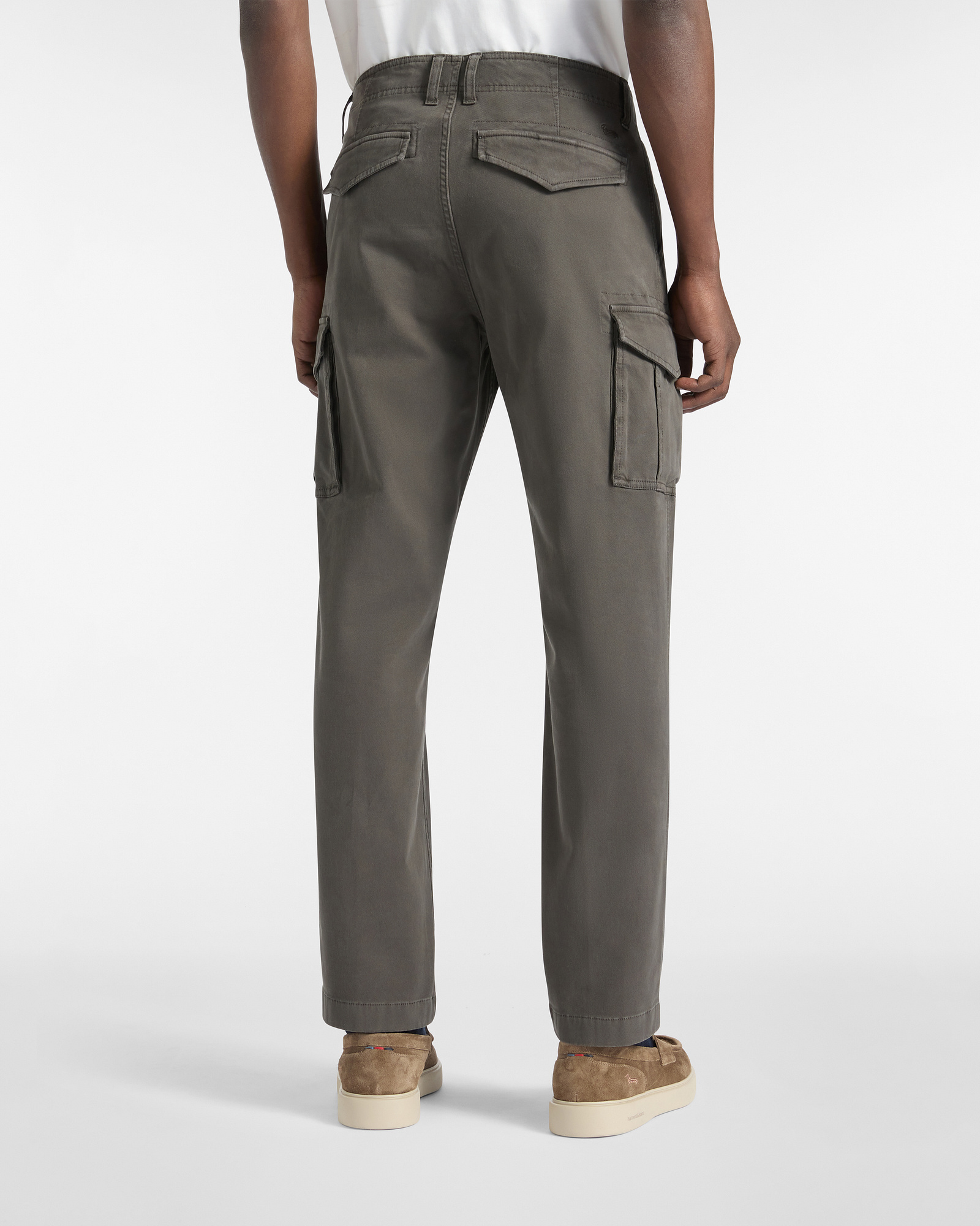 Pantalon Cargo En Coton Stretch, Vert, large image number 1
