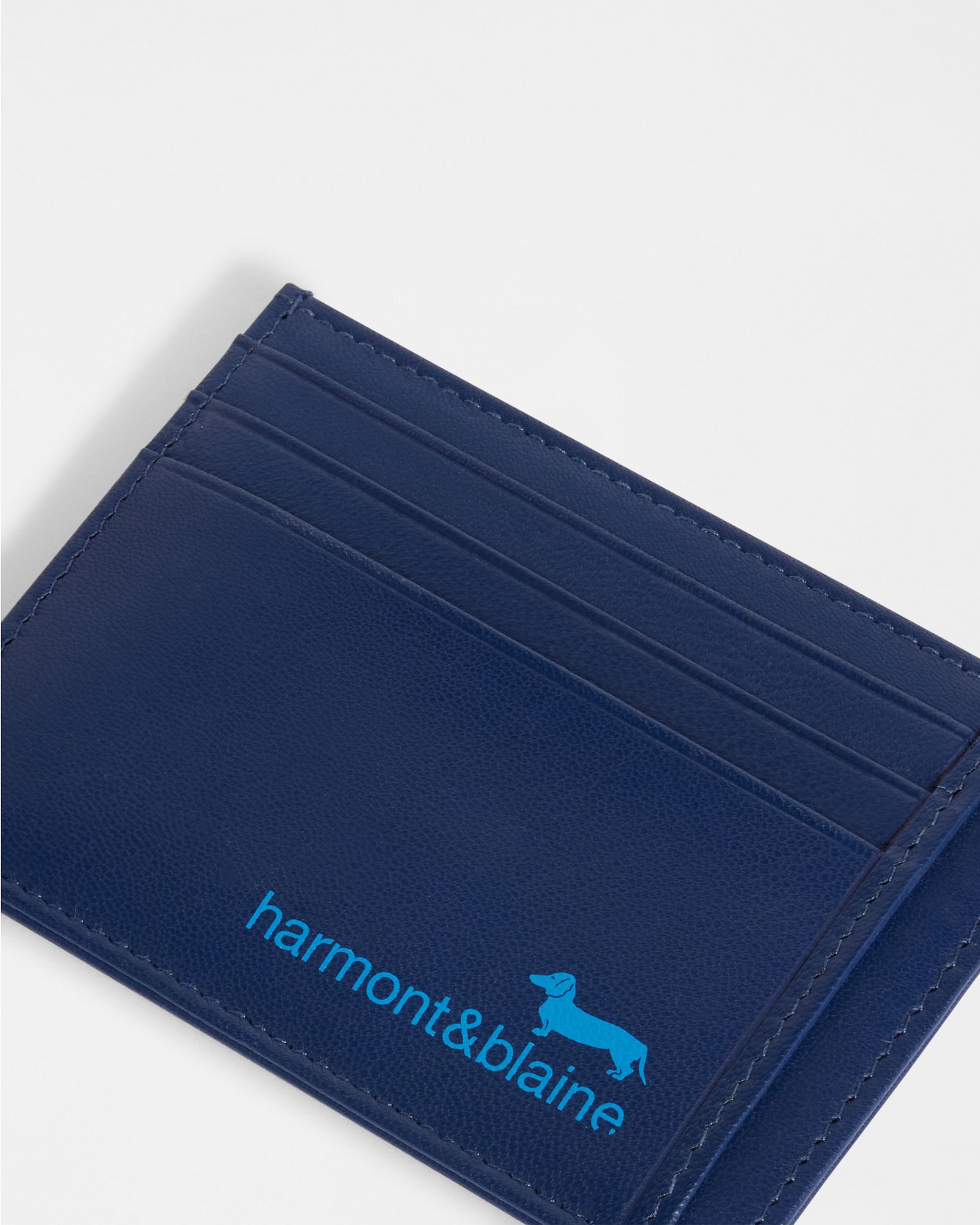 Leather Card Holder, Navy Blue, large image number 2