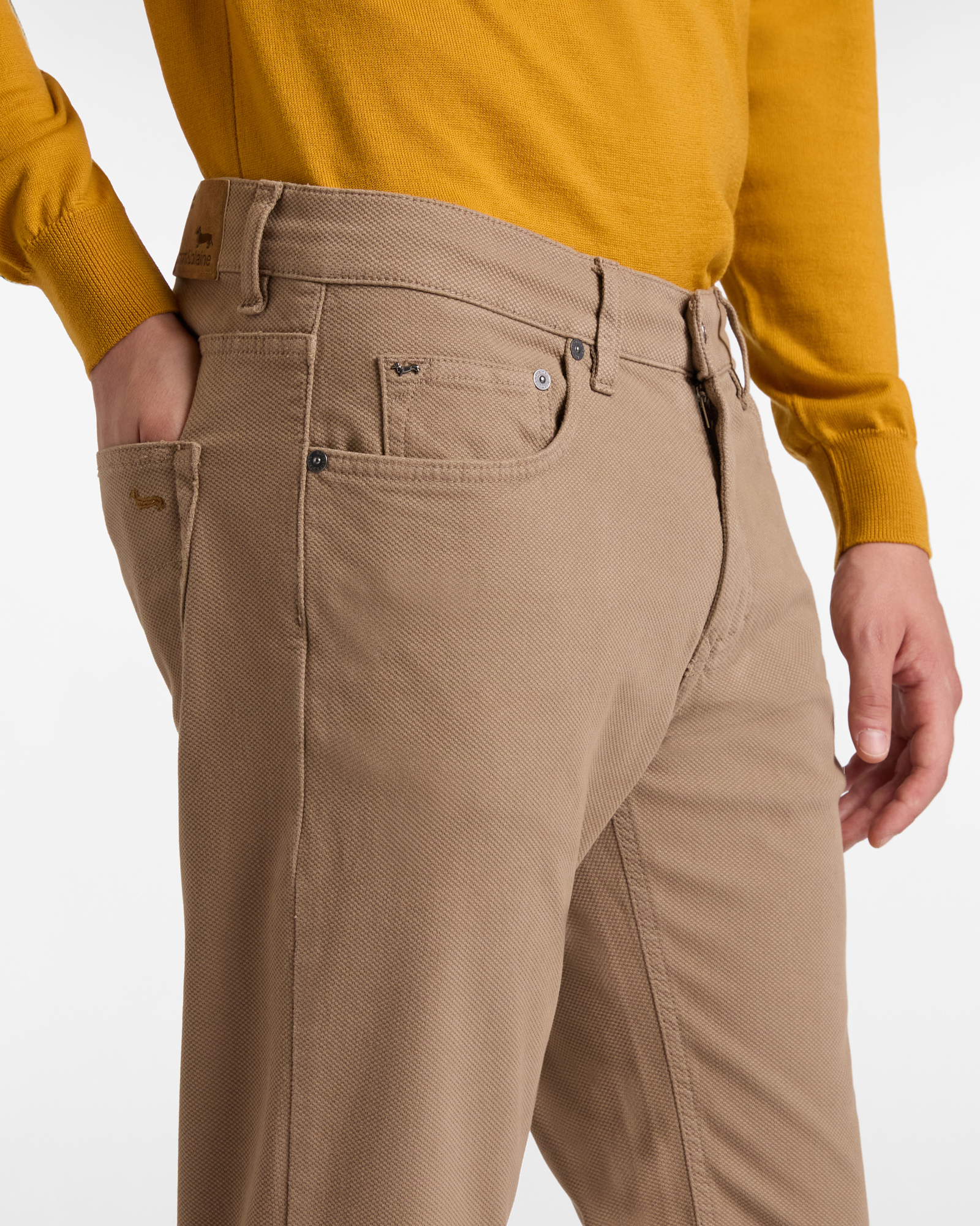 Five-Pocket Narrow Fit Pants, Sand, large image number 2
