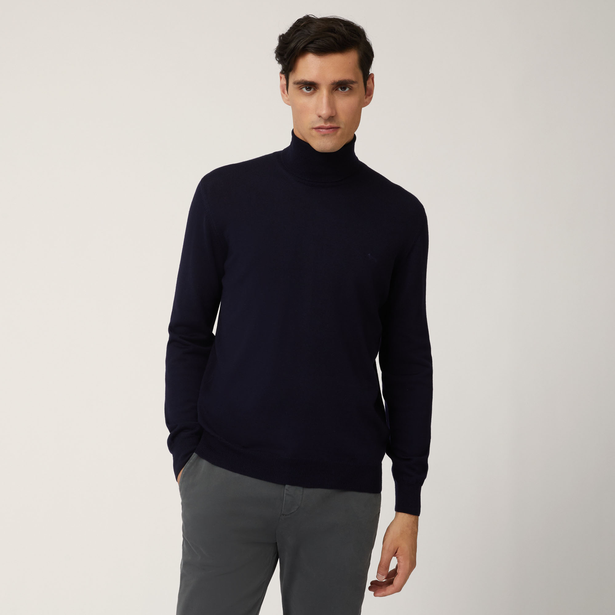 Merino Wool Turtleneck, Blue, large image number 0