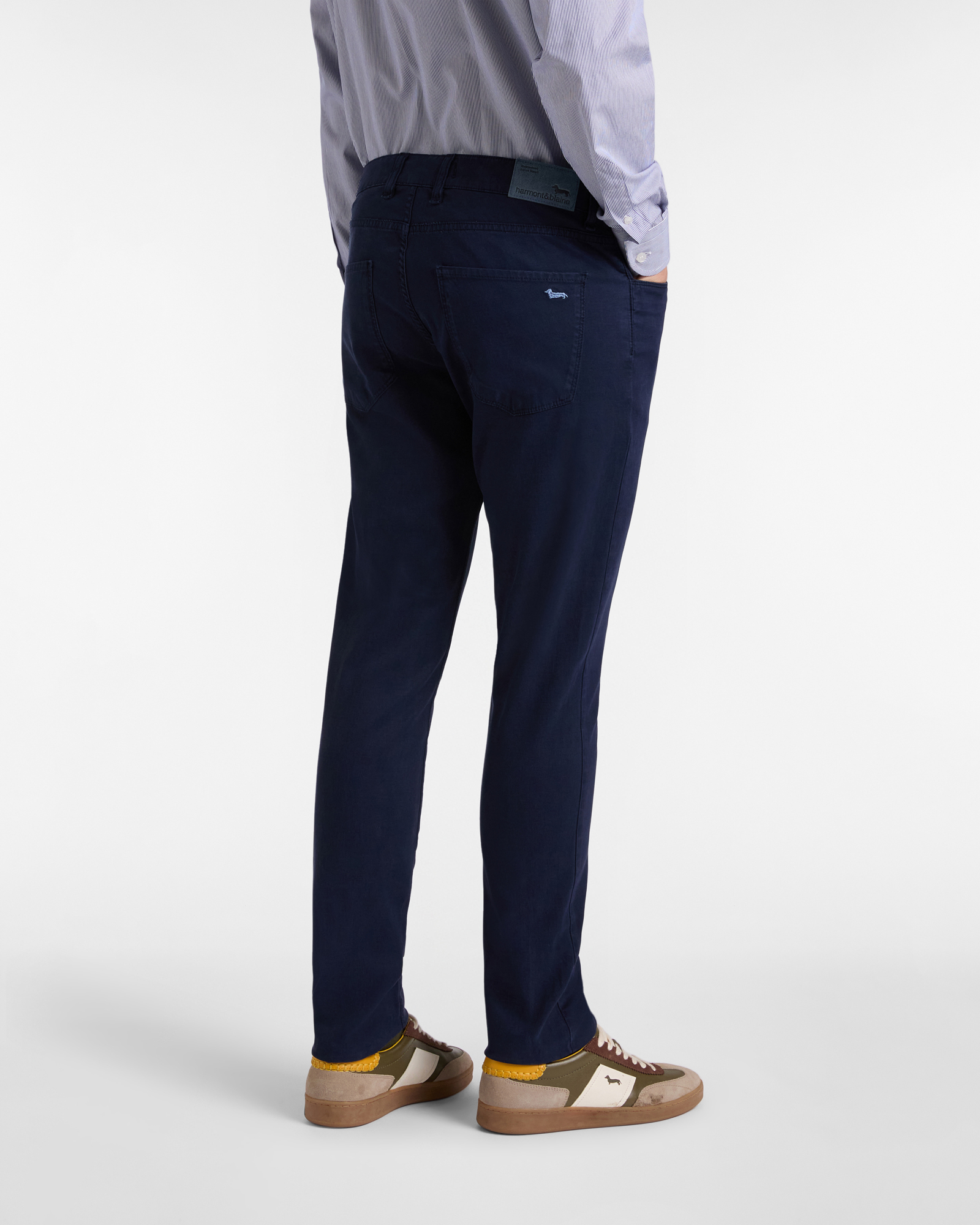 Five-Pocket Slim Fit Pants, Navy Blue, large image number 1