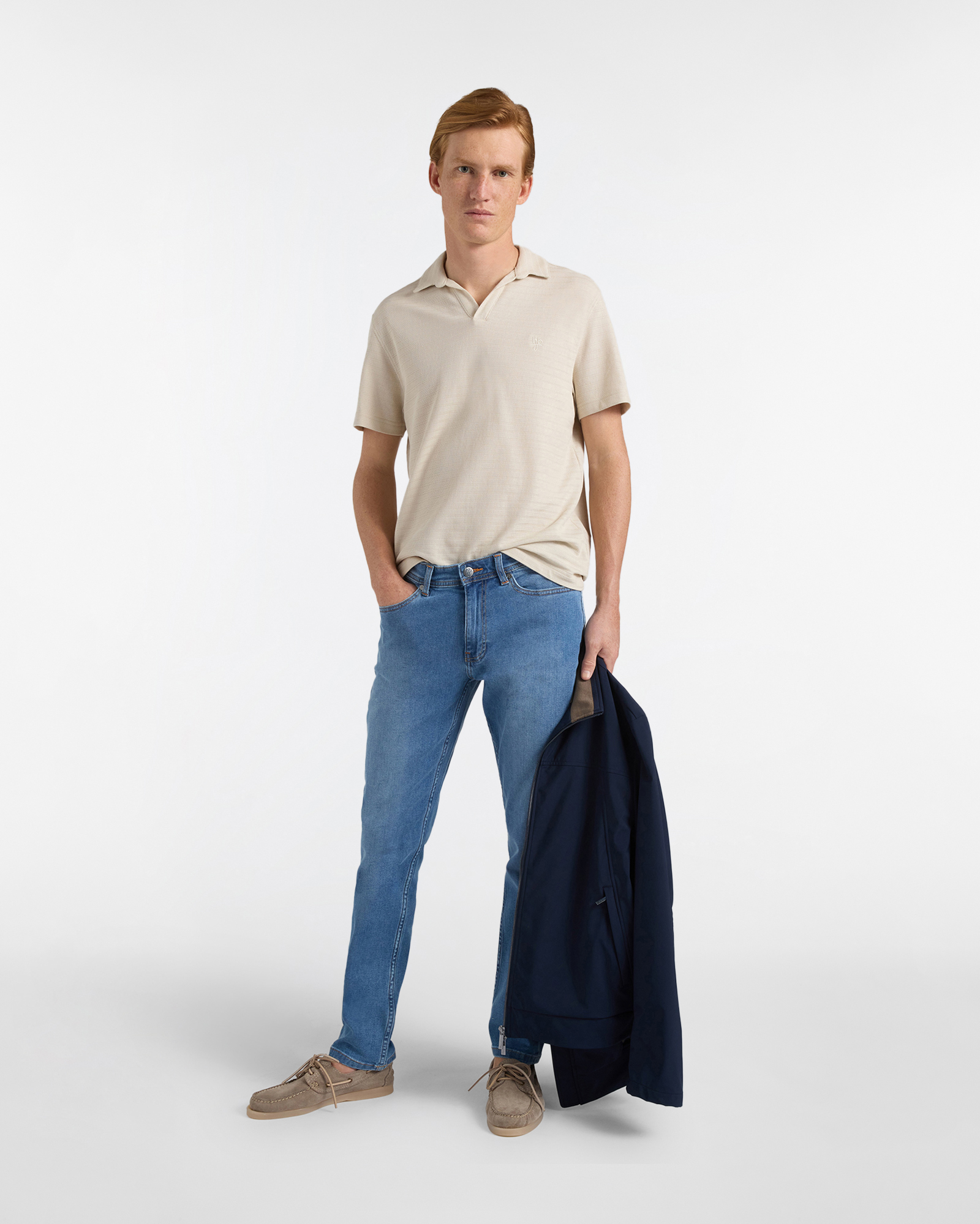 Polo uomo regular fit in jersey , Beige, large image number 3