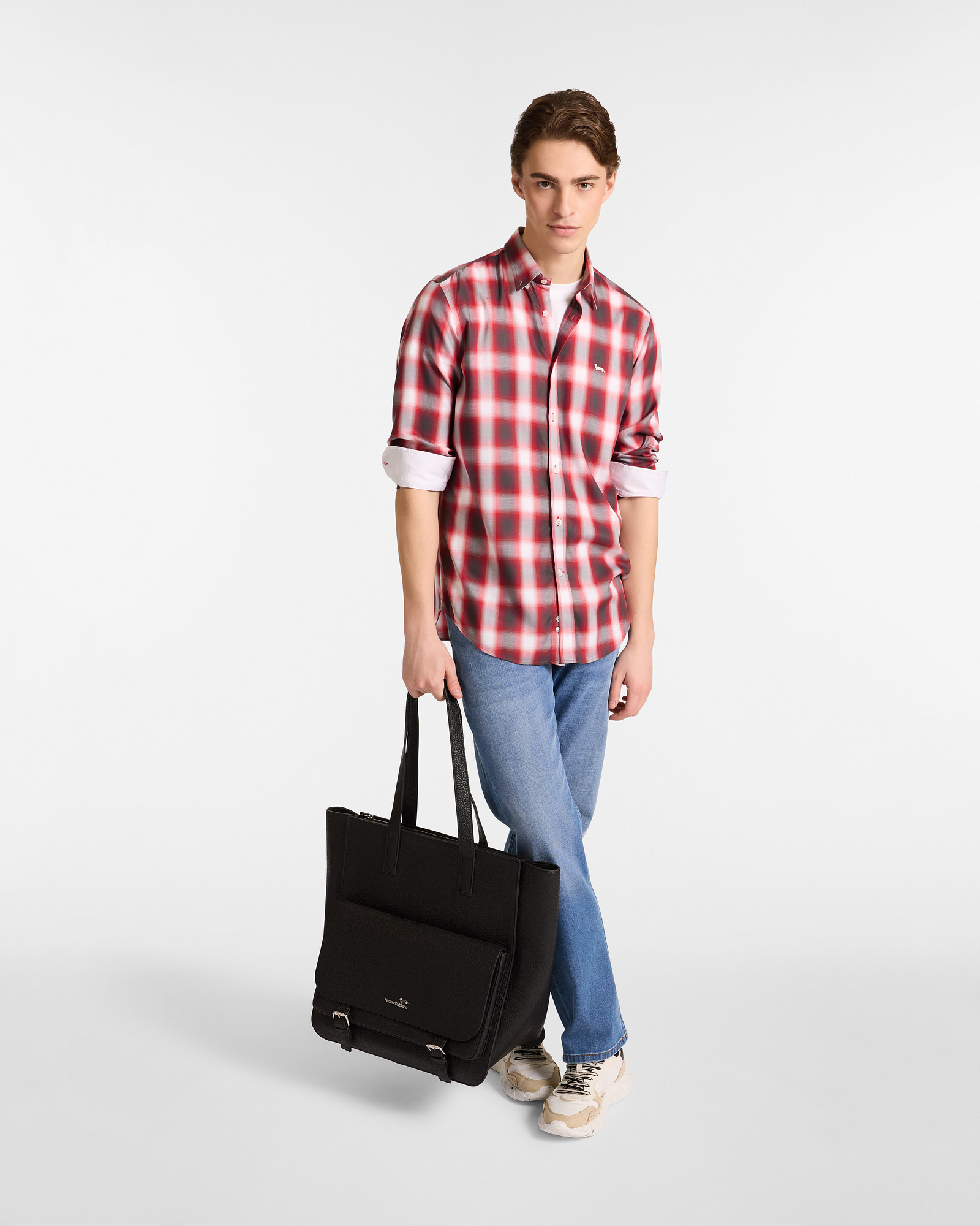 Camicia Check In Lyocell, Rubino, large image number 3