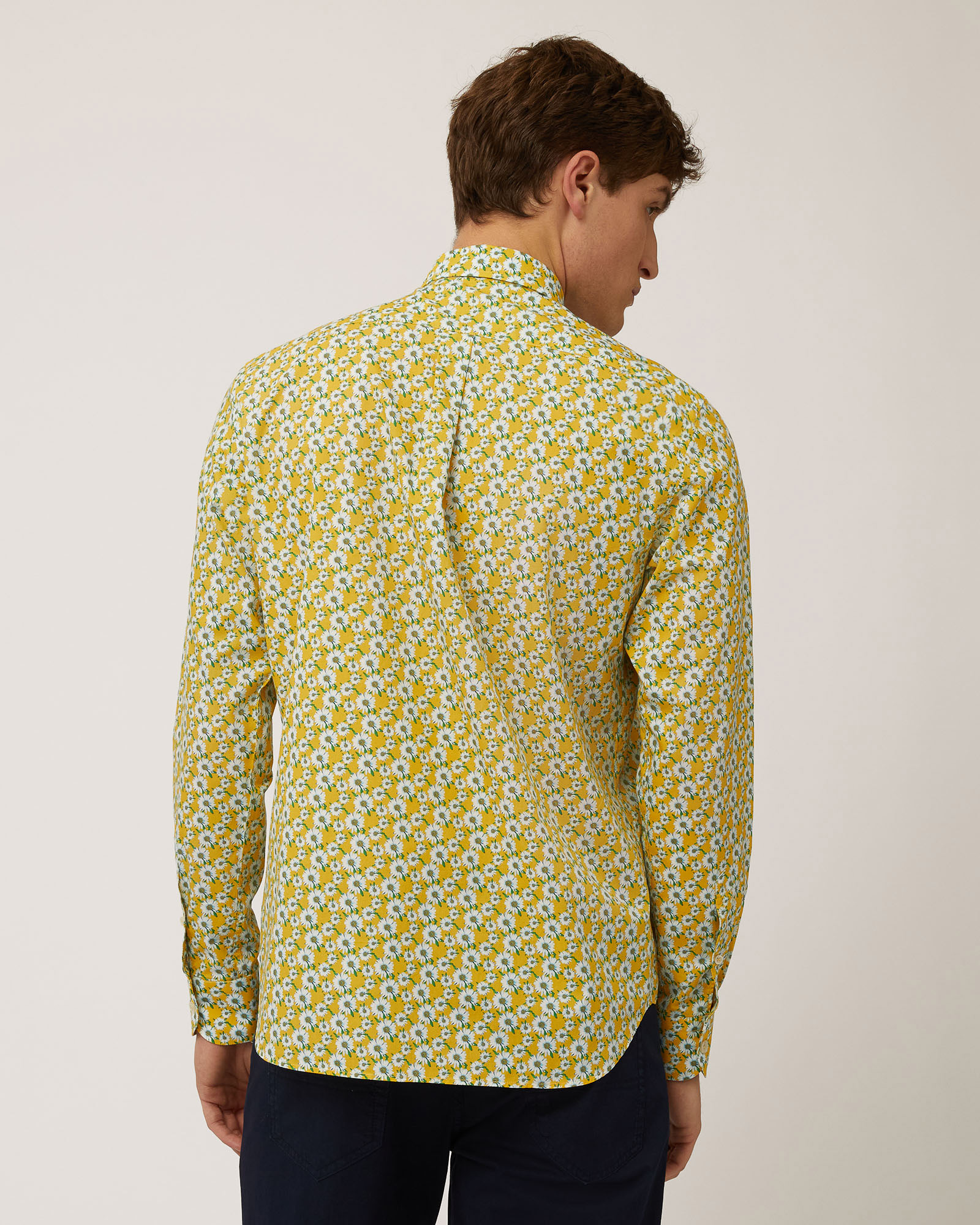 Shirt with All-Over Daisies, Canary Yellow, large image number 1