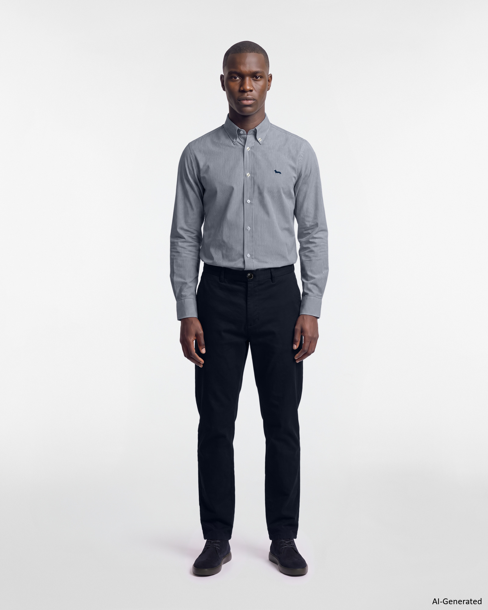 Pantalone Chino Uomo in cotone stretch Slim Fit, BLU NAVY, large