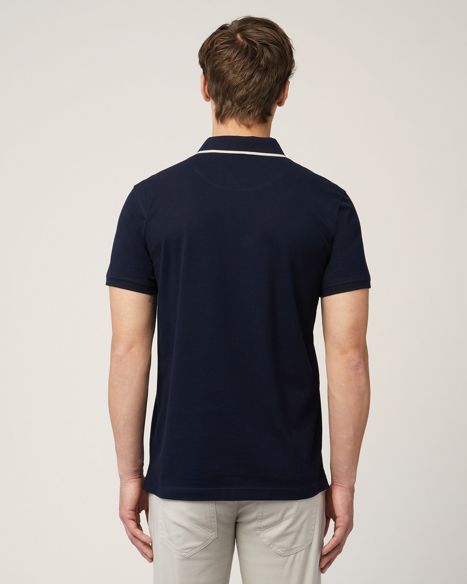 Polo with Contrasts, Dark Blue, large image number 1