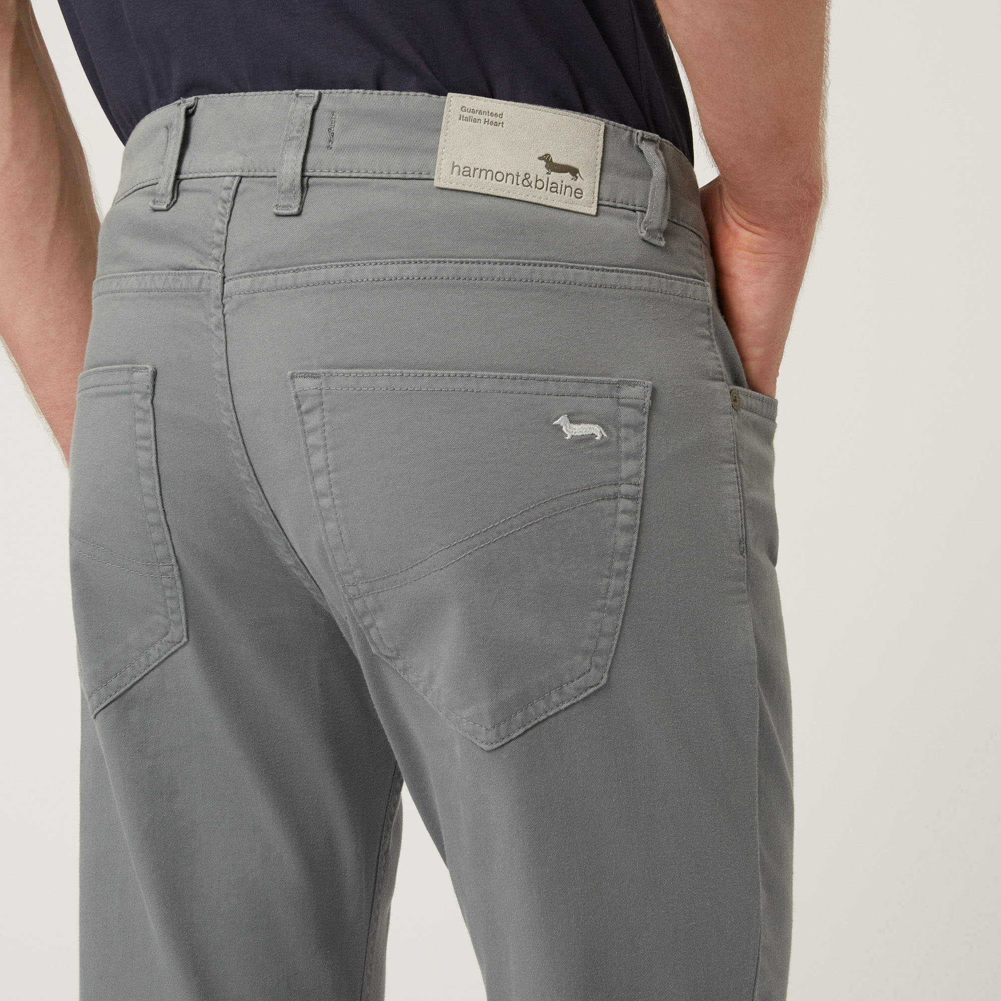 Essentials trousers in plain coloured cotton, Grey, large image number 2
