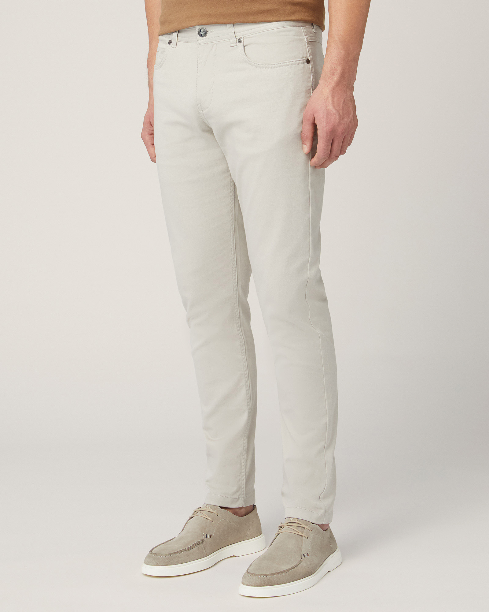 Pantaloni Cinque Tasche Twill, Sabbia, large