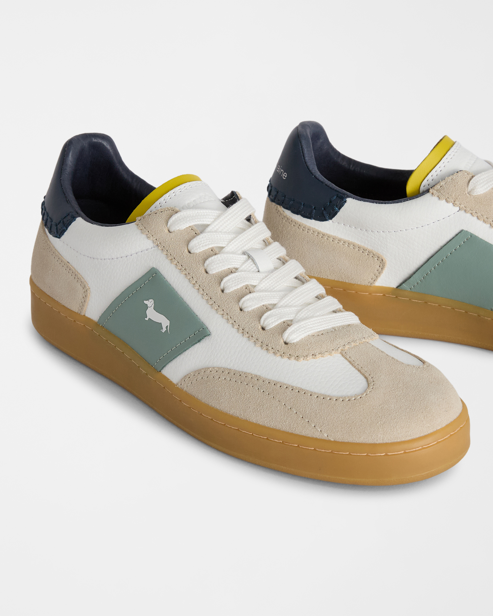 Suede and leather sneakers, Beige, large image number 3