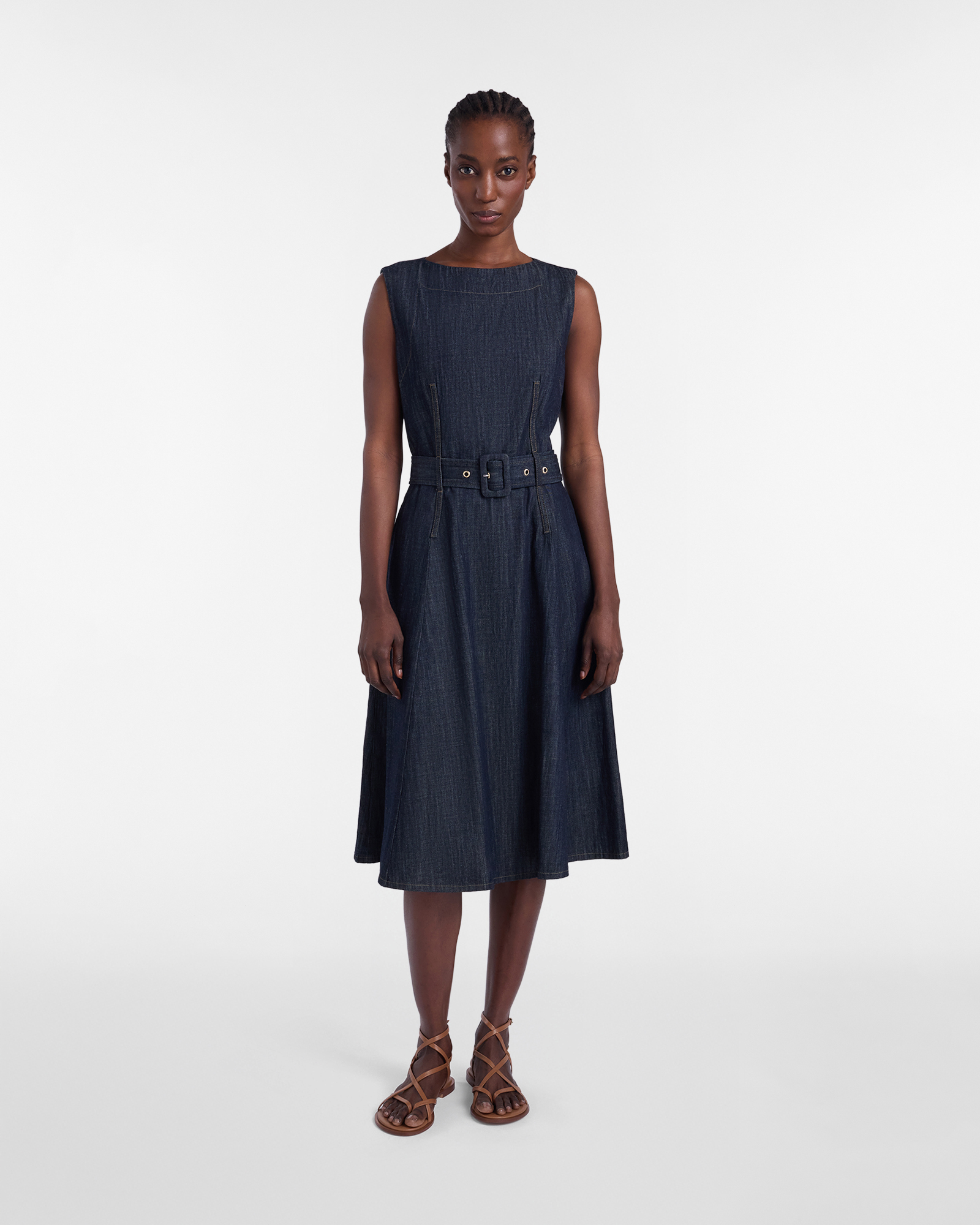 Harmont&Blaine - Abito Donna in Chambray, Donna, Blu, Taglia: 36