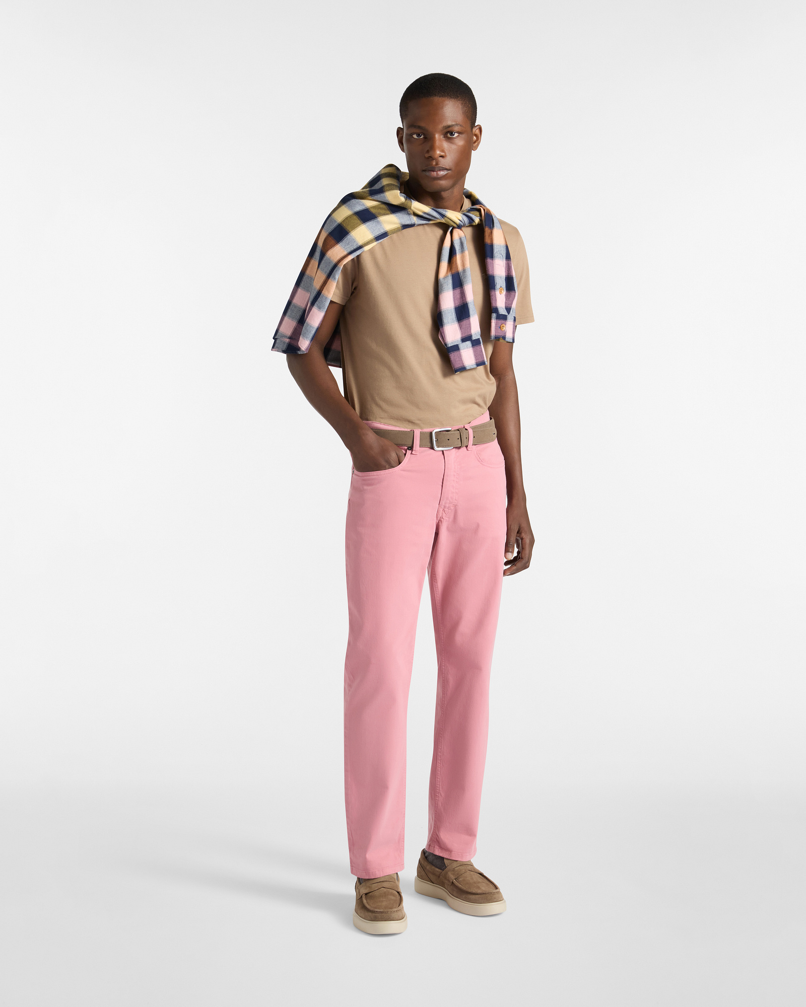 Pantaloni Regular Fit In Gabardine, Rosa Antico, large image number 3