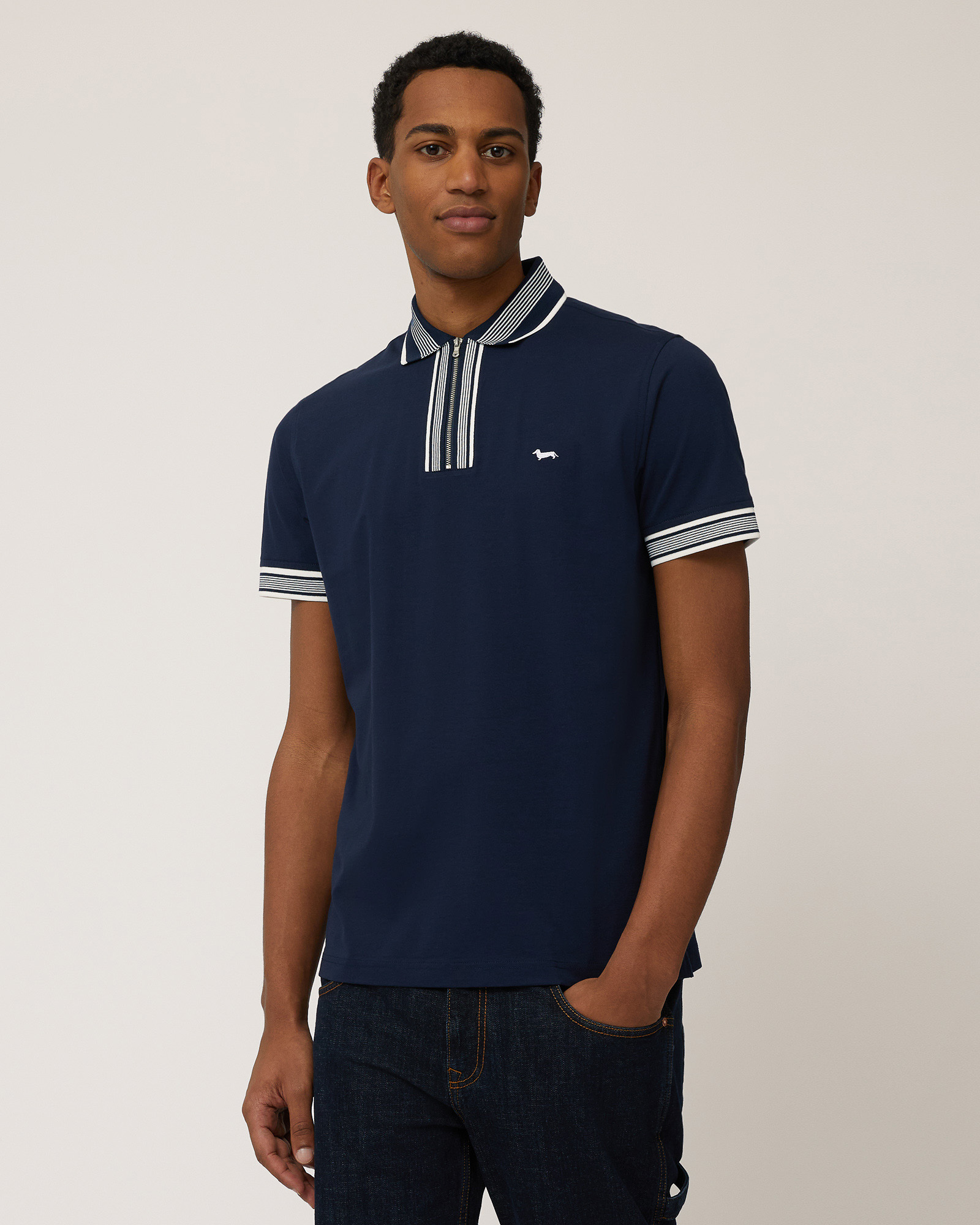 Polo In Cotone Con Zip