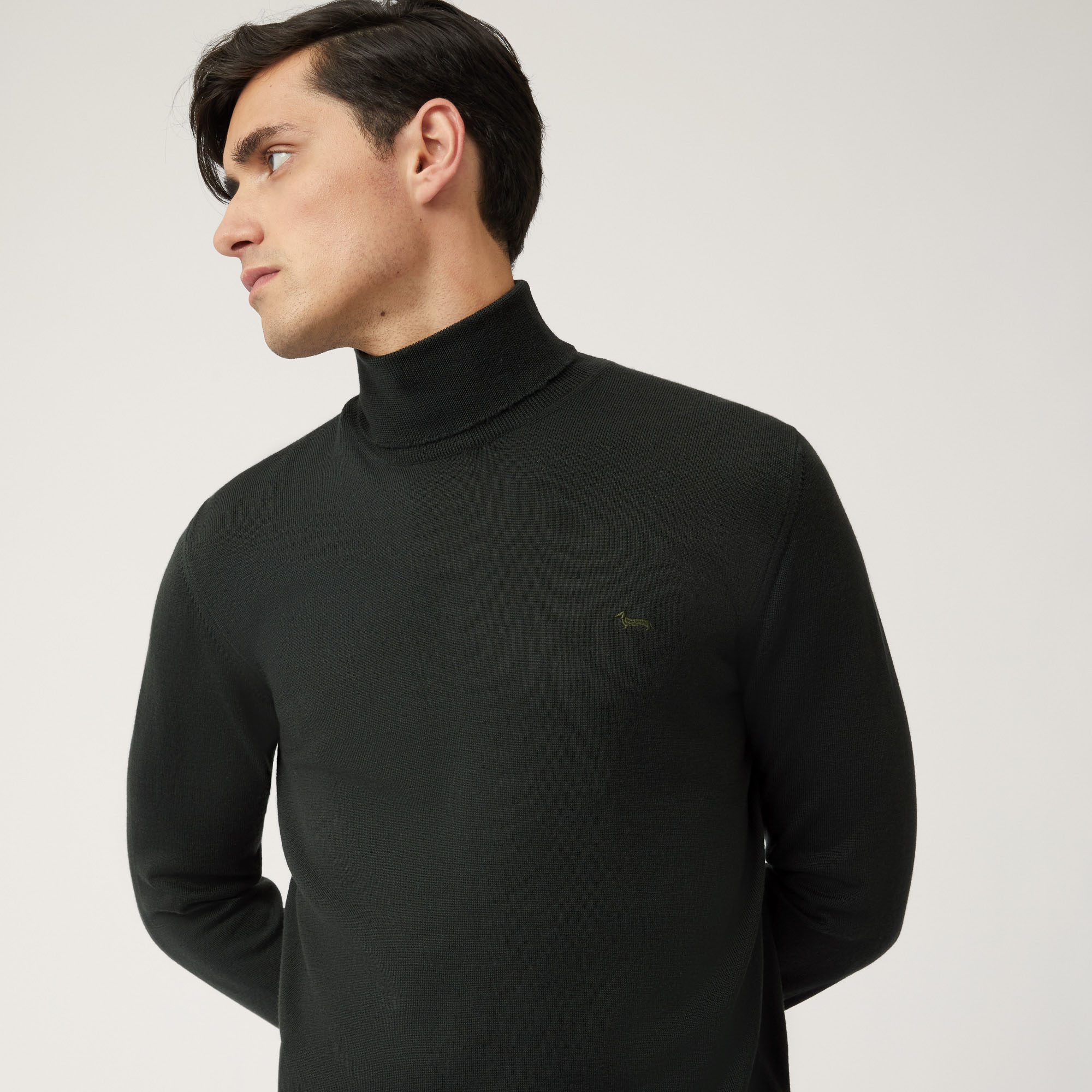 Merino Wool Turtleneck, Green, large image number 2